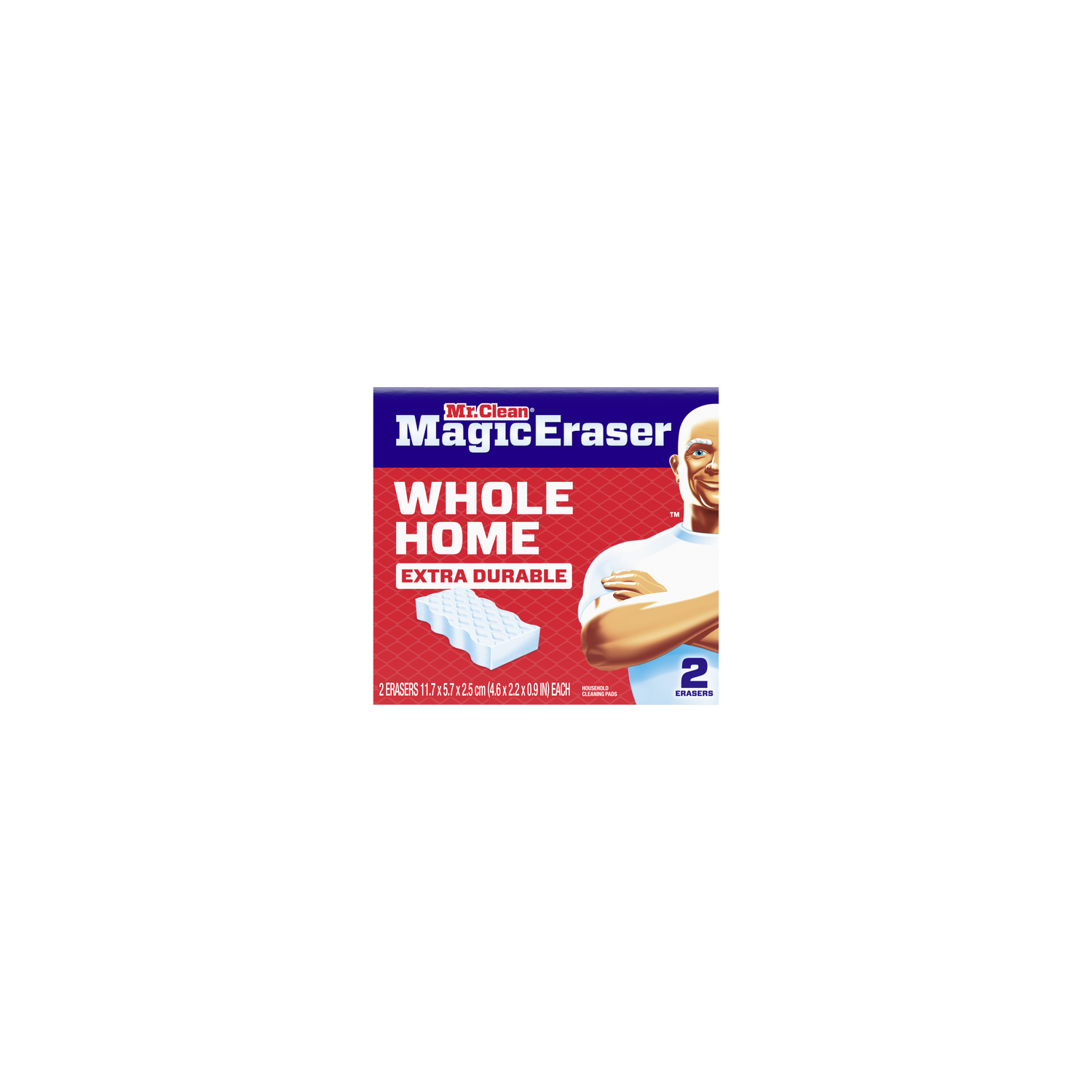 Mr Clean Mr. Magic Eraser Sponge, Cleaner, Whole Home Extra Durable - 2 Count Image 1 of 2