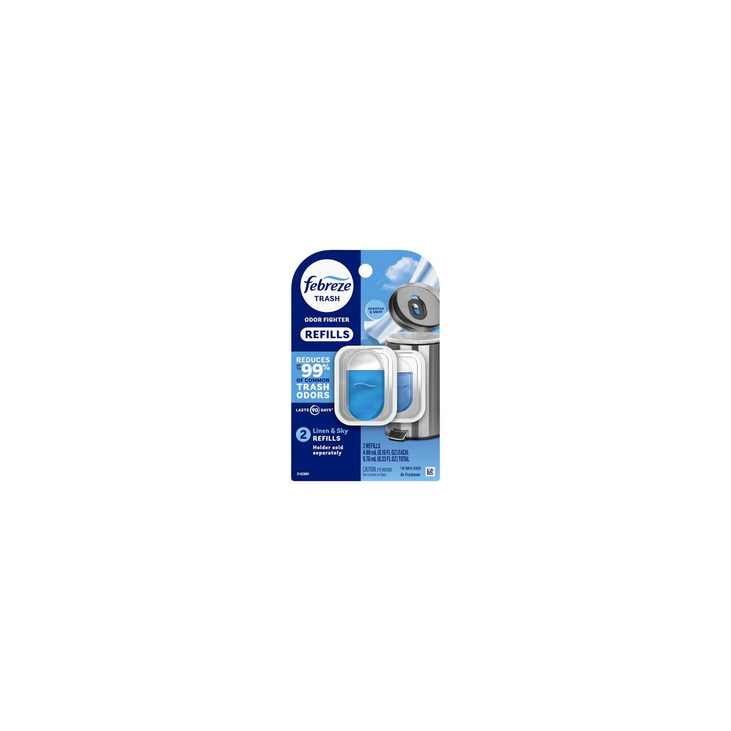 Febreze Linen & Sky Scent Trash Odor Fighter Refill - 2 Count Image 1 of 2
