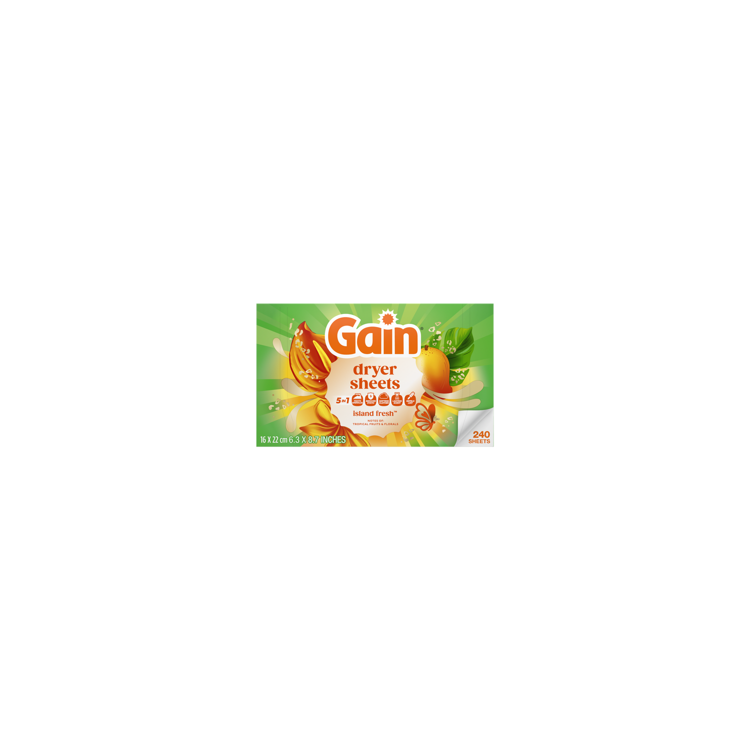 Gain , Laundry Dryer Sheets, Island Fresh Scent - 240 Count Image 1 of 2