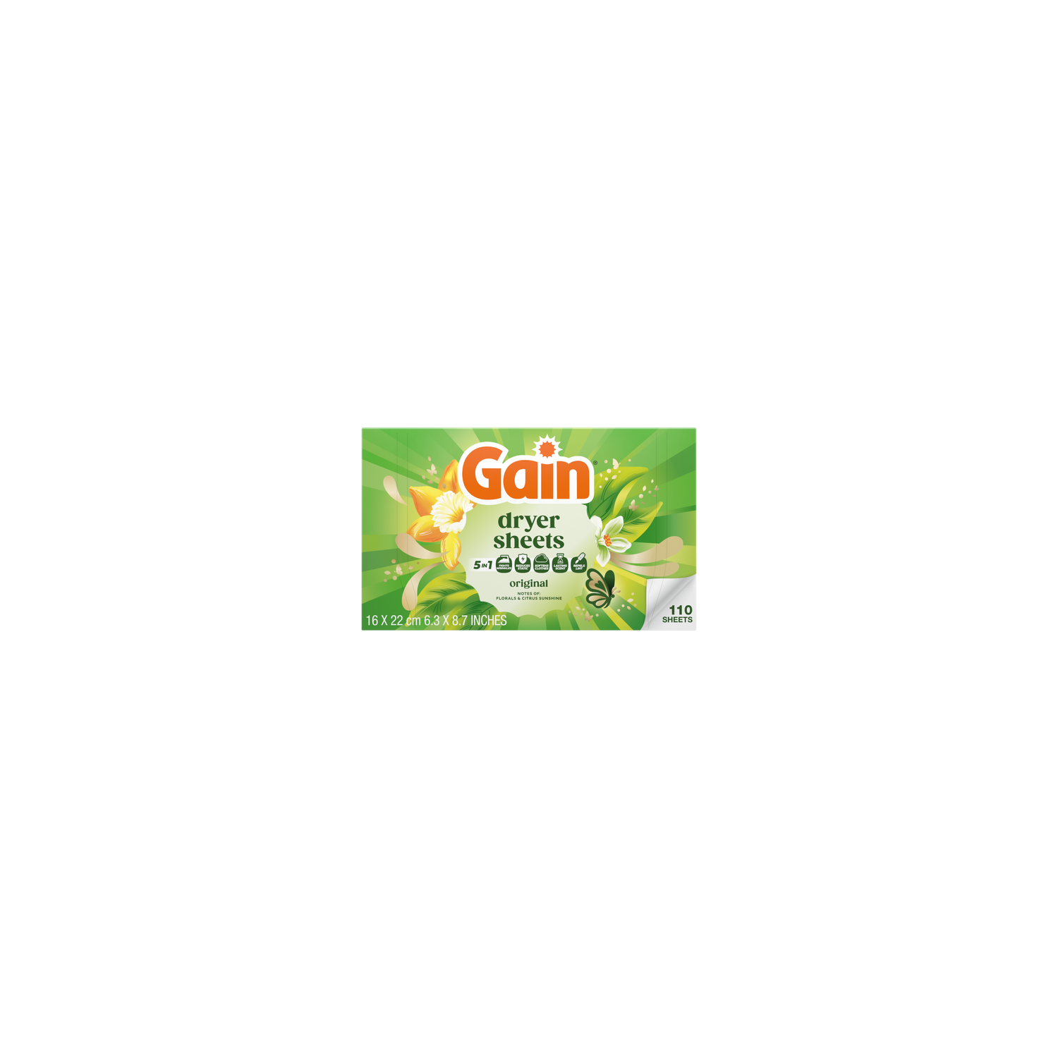 Gain , Laundry Dryer Sheets, Original Scent - 110 Count Image 1 of 2