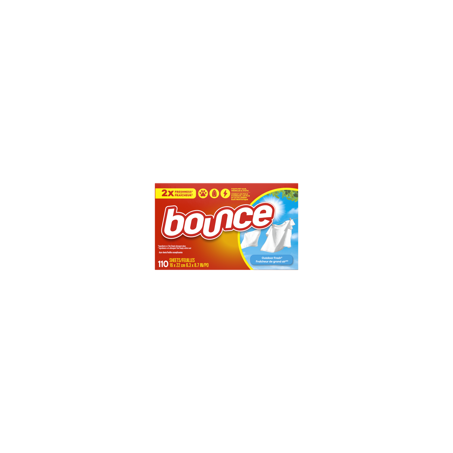 Bounce Dryer Sheets, , Outdoor Fresh Scent - 110 Count