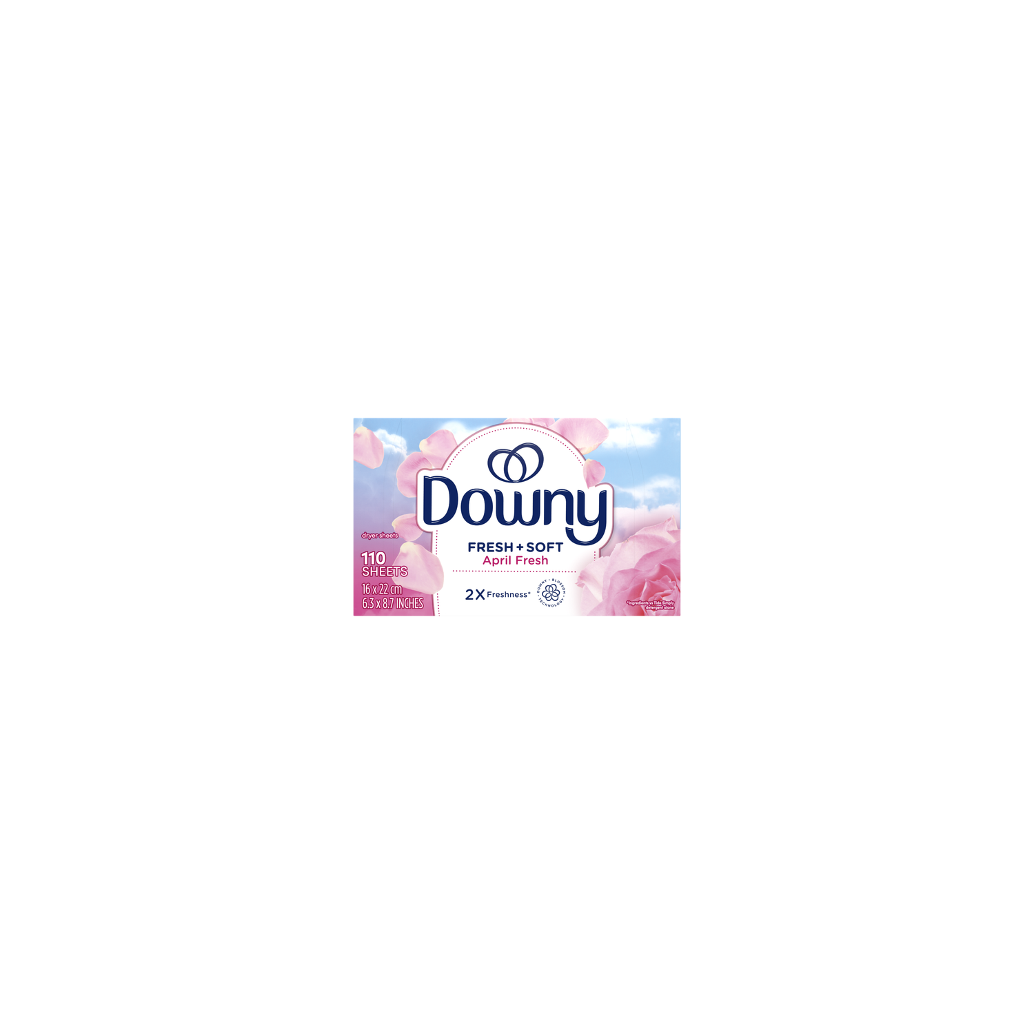 Downy Fabric Softener Dryer Sheets, April Fresh - 110 Count Image 1 of 2