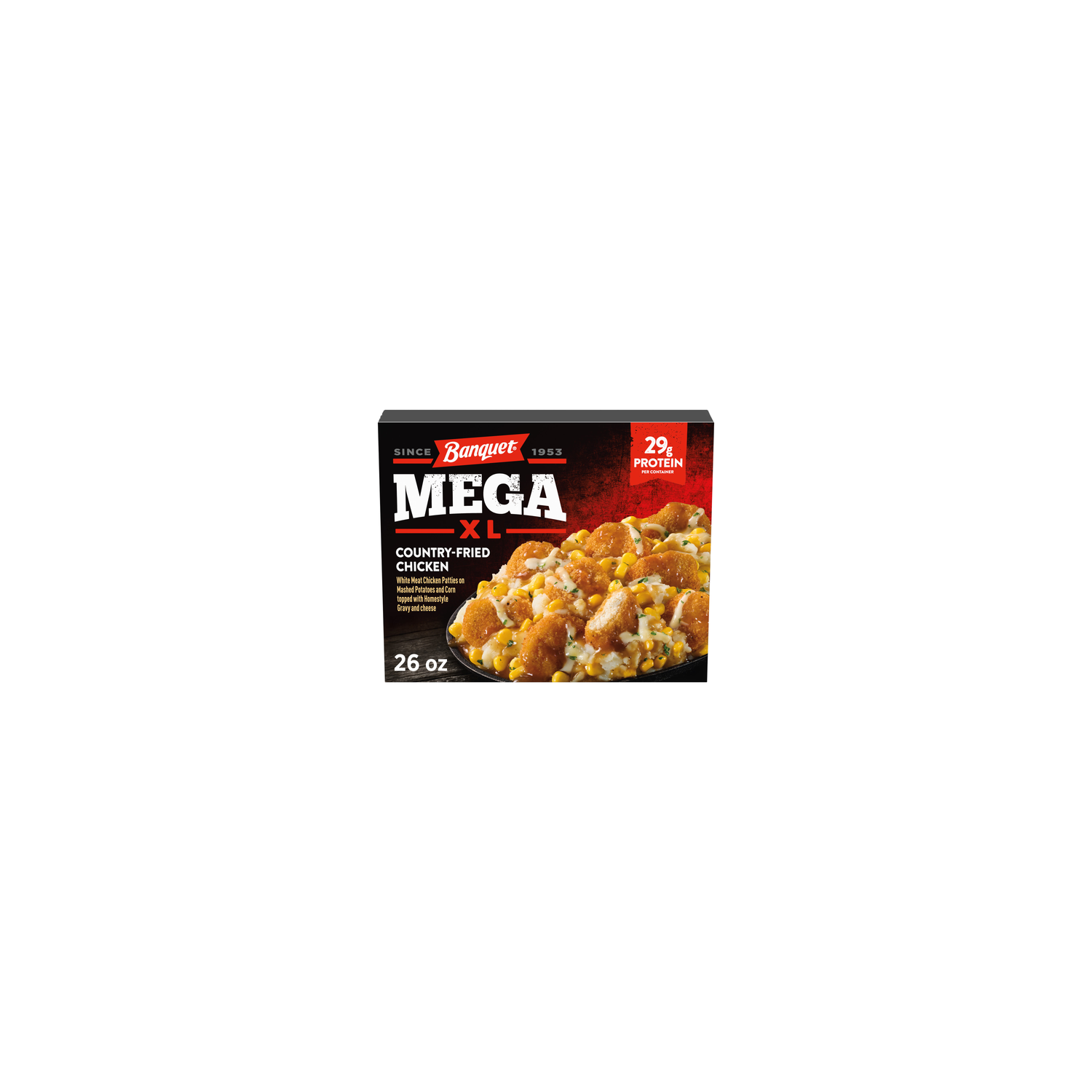 Banquet Mega Xl Country-Fried Chicken, Protein Per Container, Frozen Meal - 26 Ounce Image 1 of 4