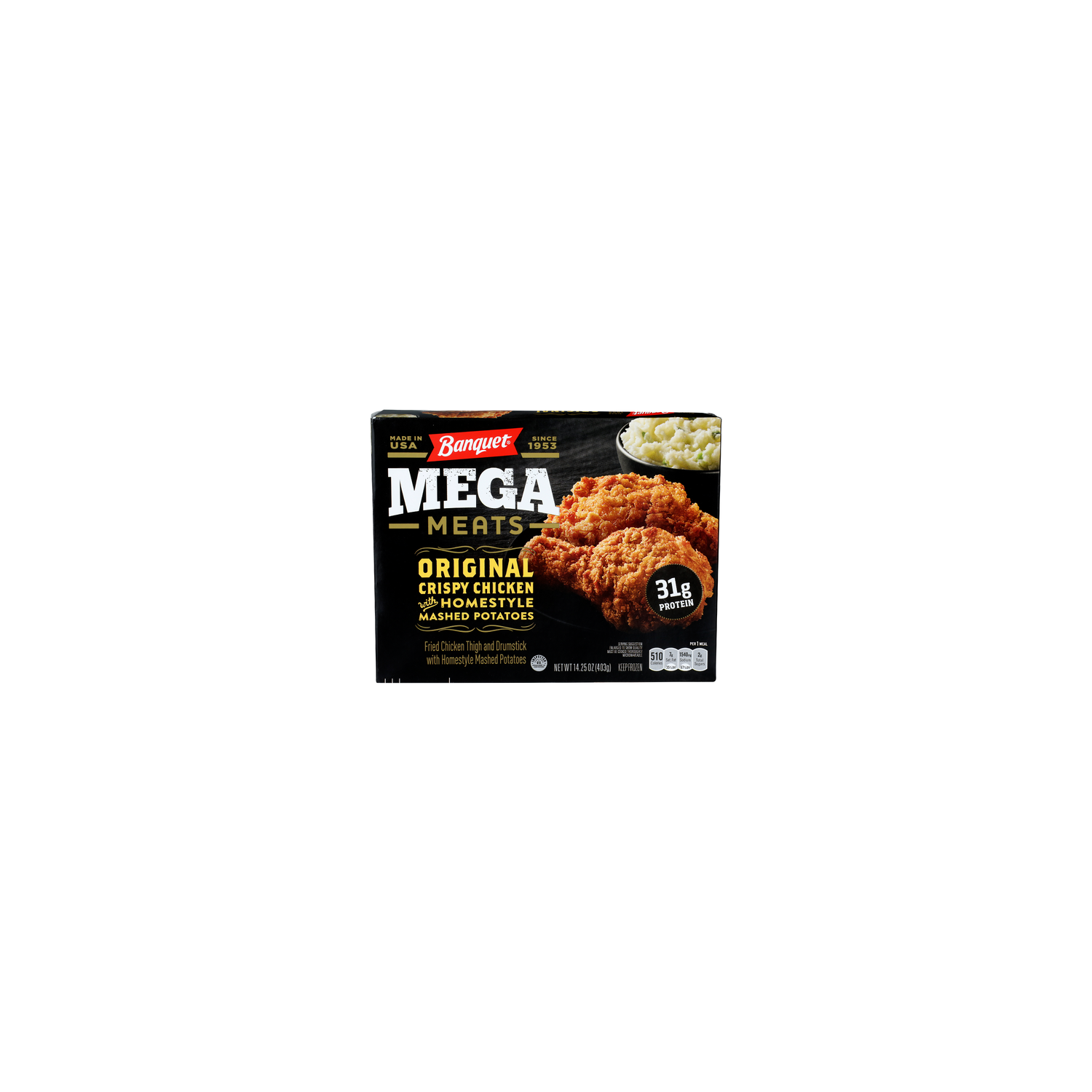 Banquet Original Crispy Chicken With Homestyle Mashed Potatoes Mega Meats - 14.25 Ounce Image 1 of 4