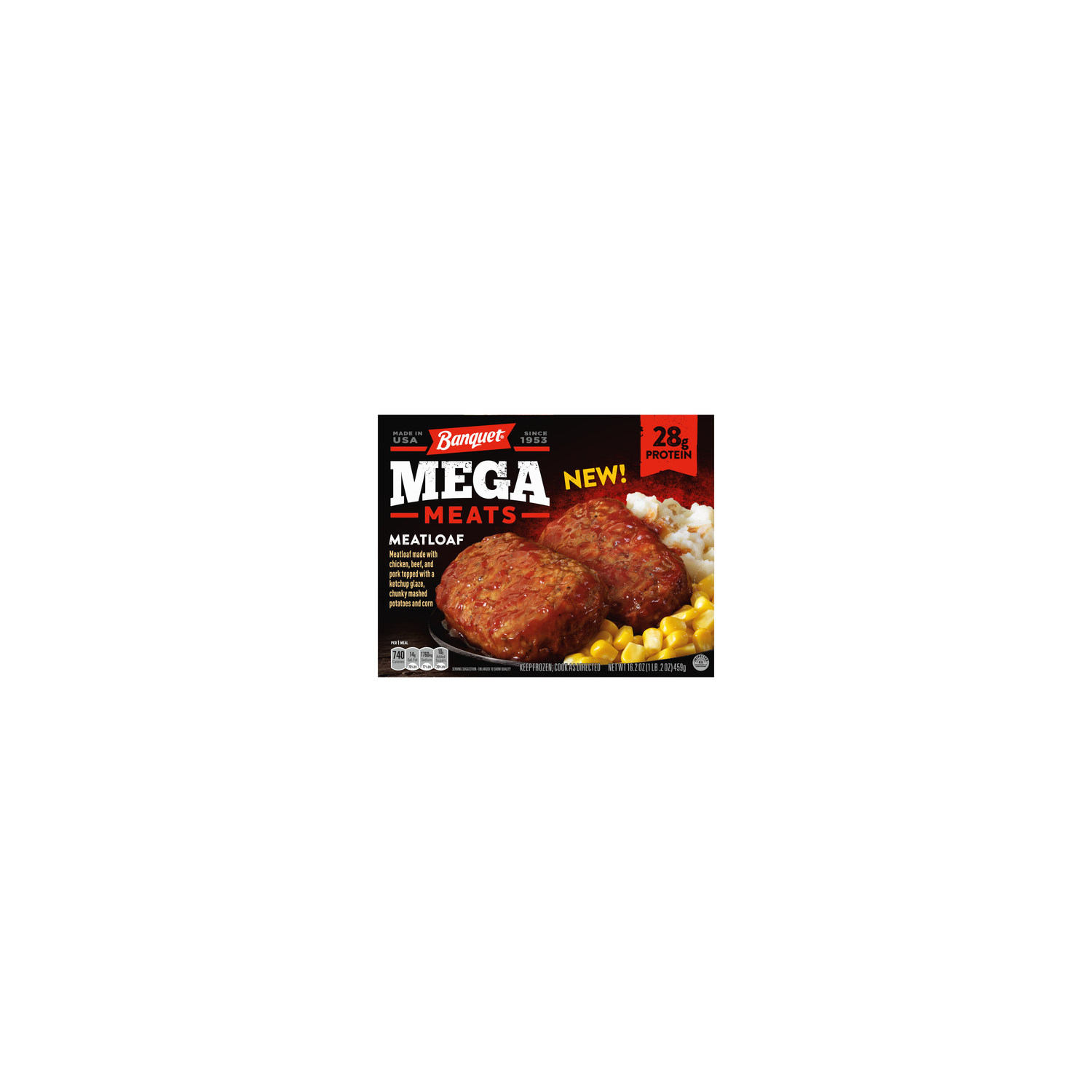 Banquet Mega Meats, Meatloaf, Frozen Meal - 16.2 Ounce Image 1 of 2