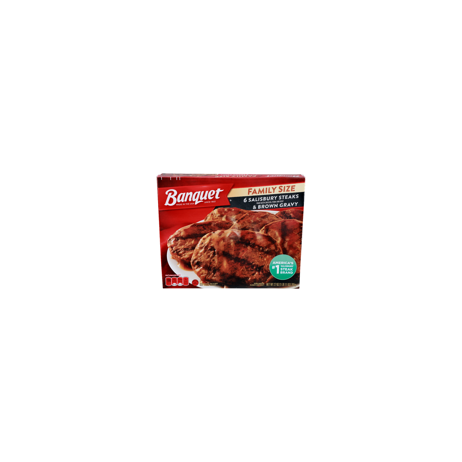 Banquet Made With Chicken, Pork And Beef Salisbury Steaks & Brown Gravy - 4.5 Ounce - 6 Count Image 1 of 4