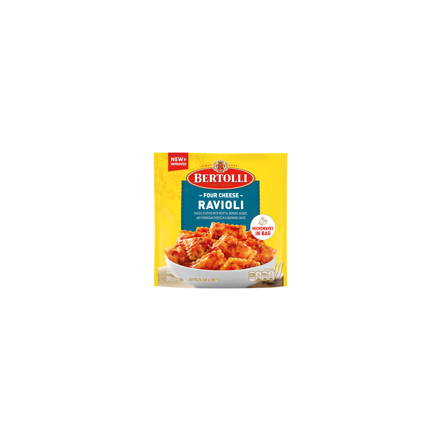 Bertolli Pasta Sides Four Cheese Ravioli, Frozen Sides - 13 Ounce