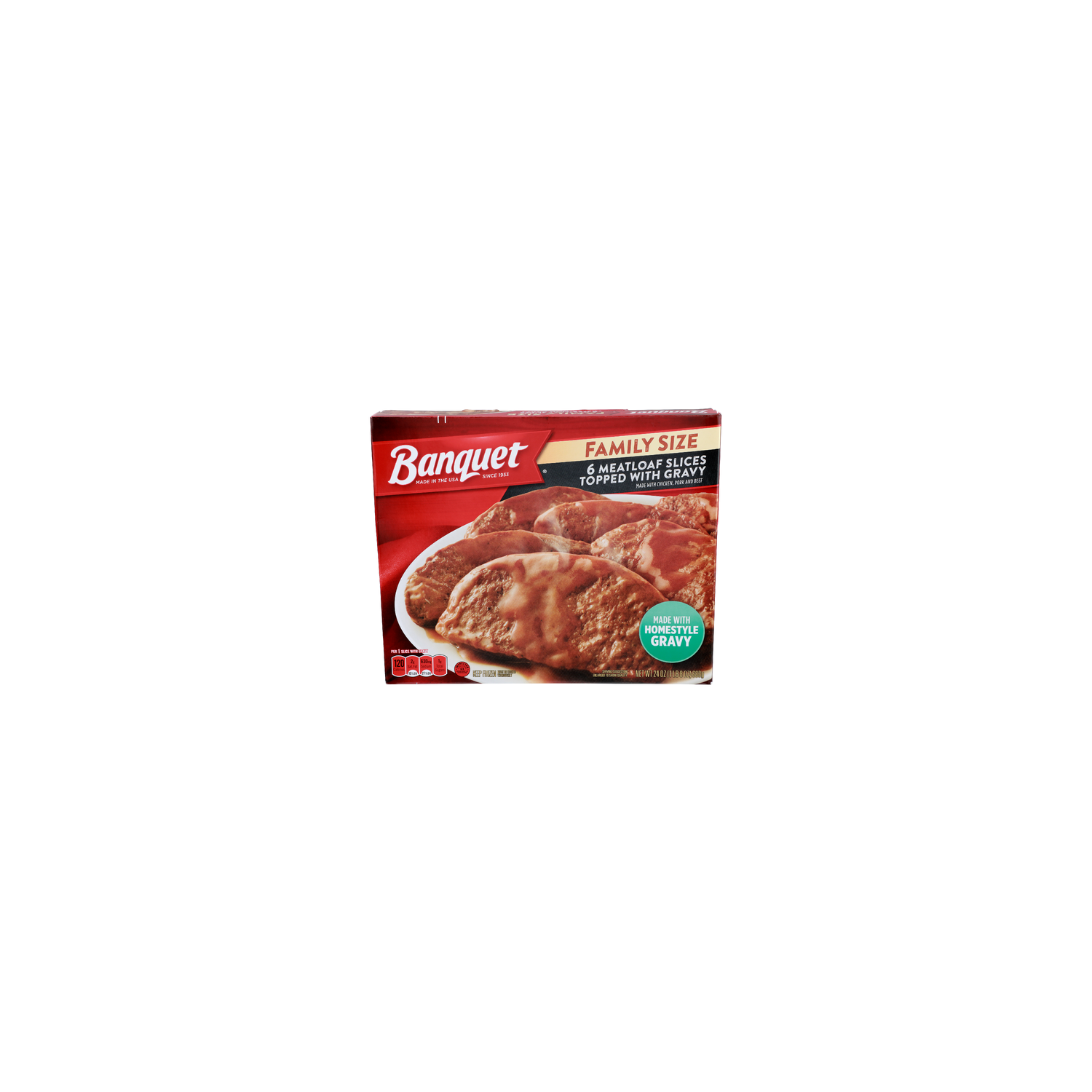 Banquet Made With Homestyle Gravy Meatloaf Slices Topped - 4 Ounce - 6 Count Image 1 of 4