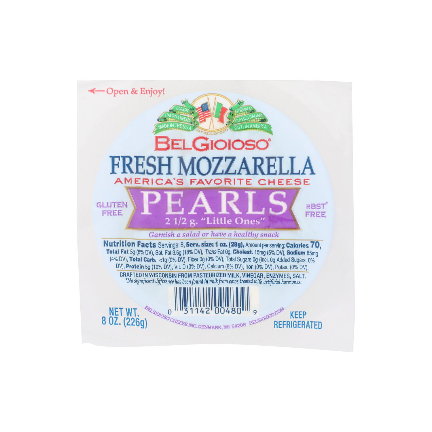 Belgioioso Cheese Mozzarella Fresh Ball Pearl Vac Mozz Tfm - 8