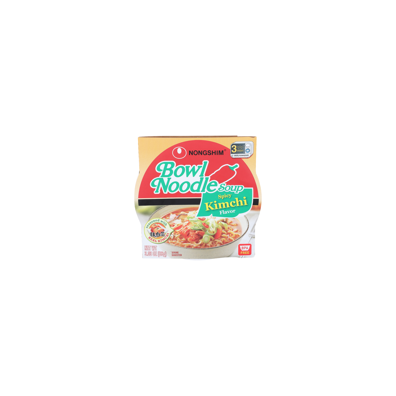 Nongshim Spicy Kimchi Flavor Bowl Noodle Soup - 3.03 Ounce Image 1 of 4