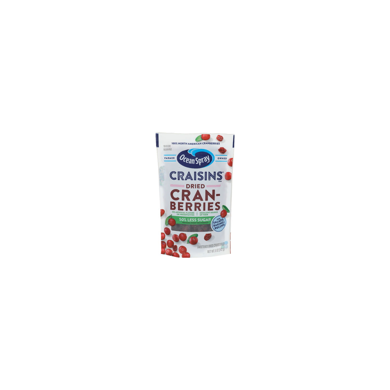 Ocean Spray Craisins Brand 50% Less Sugar Dried Cranberries - 5 Ounce Image 1 of 4