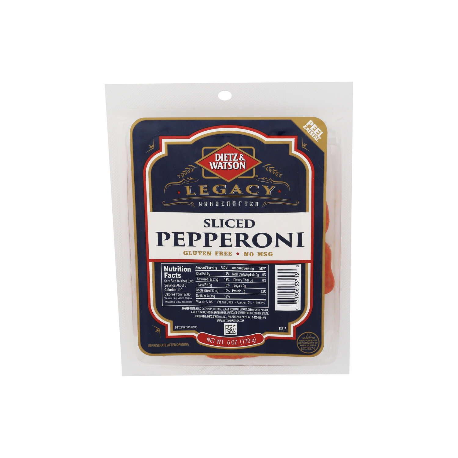 Dietz & Watson Fresh Sliced Pepperoni - 6 Ounce Image 1 of 4