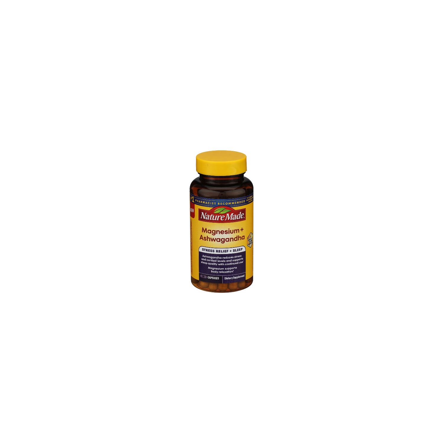 Nature Made Unscented Unflavored Capsule Magnesium Plus Ashwagandha - 60 Count Image 1 of 4