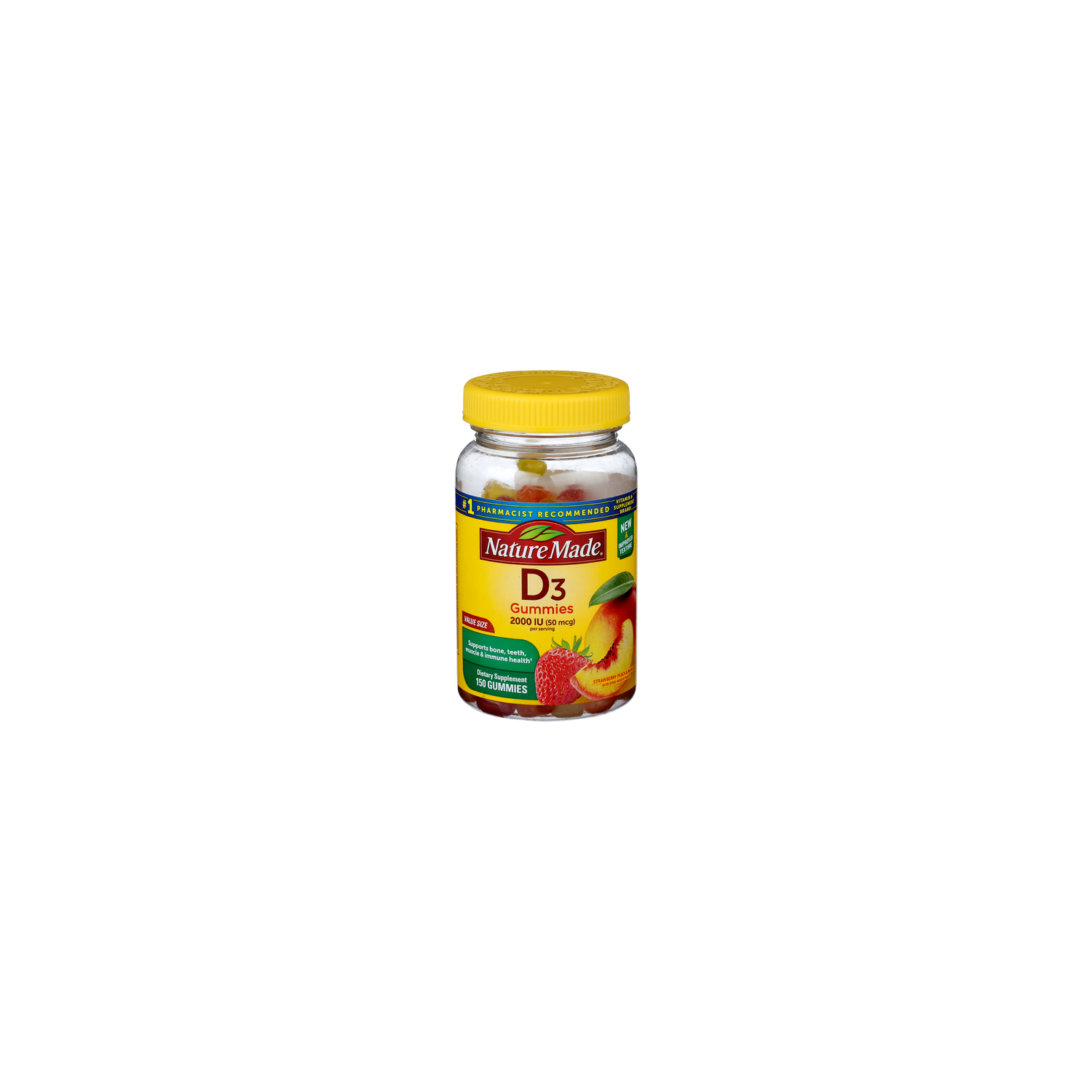 Nature Made Strawberry, Peach & Mango Gummies D3 - 150 Count Image 1 of 2