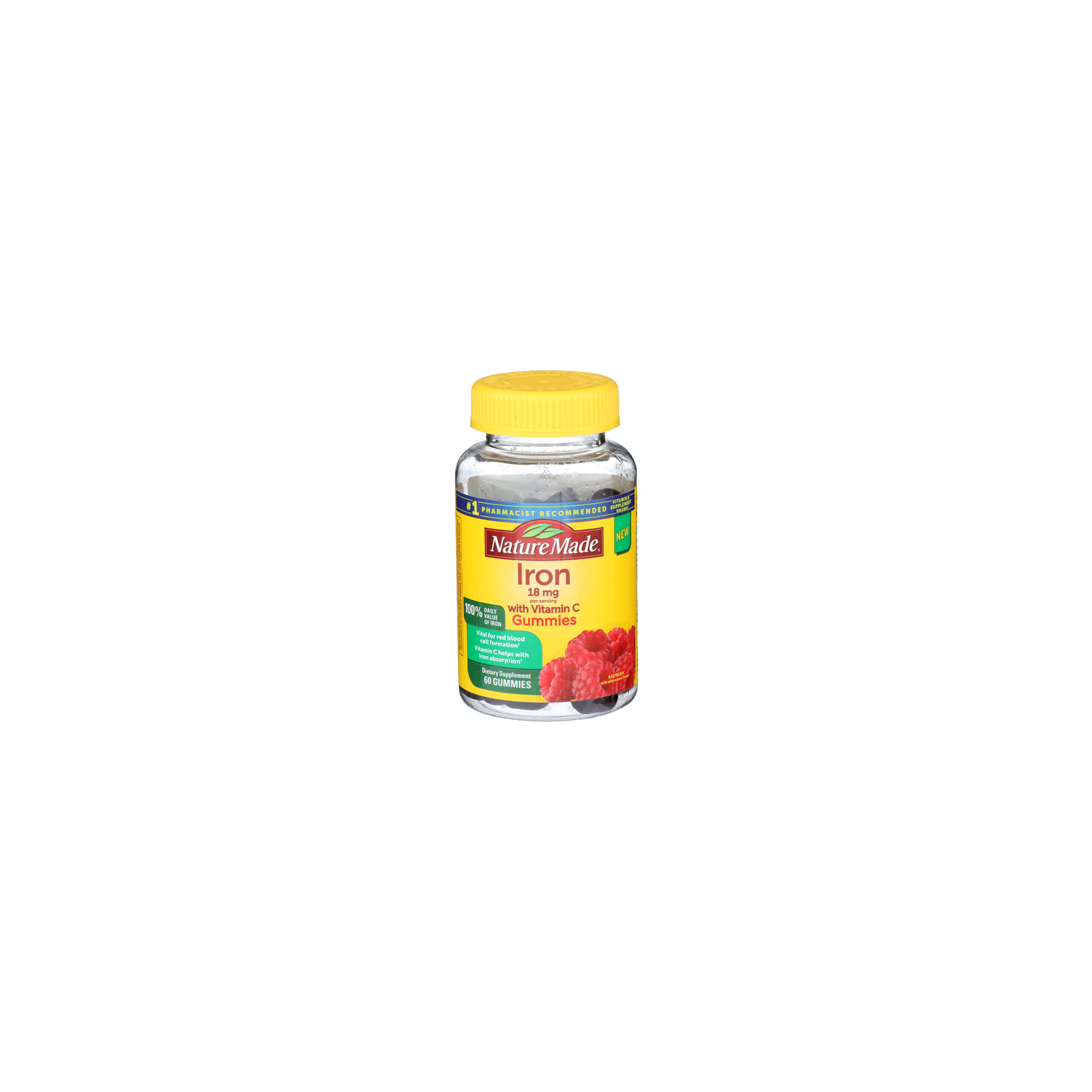Nature Made Raspberry Gummies Iron - 60 Count Image 1 of 4