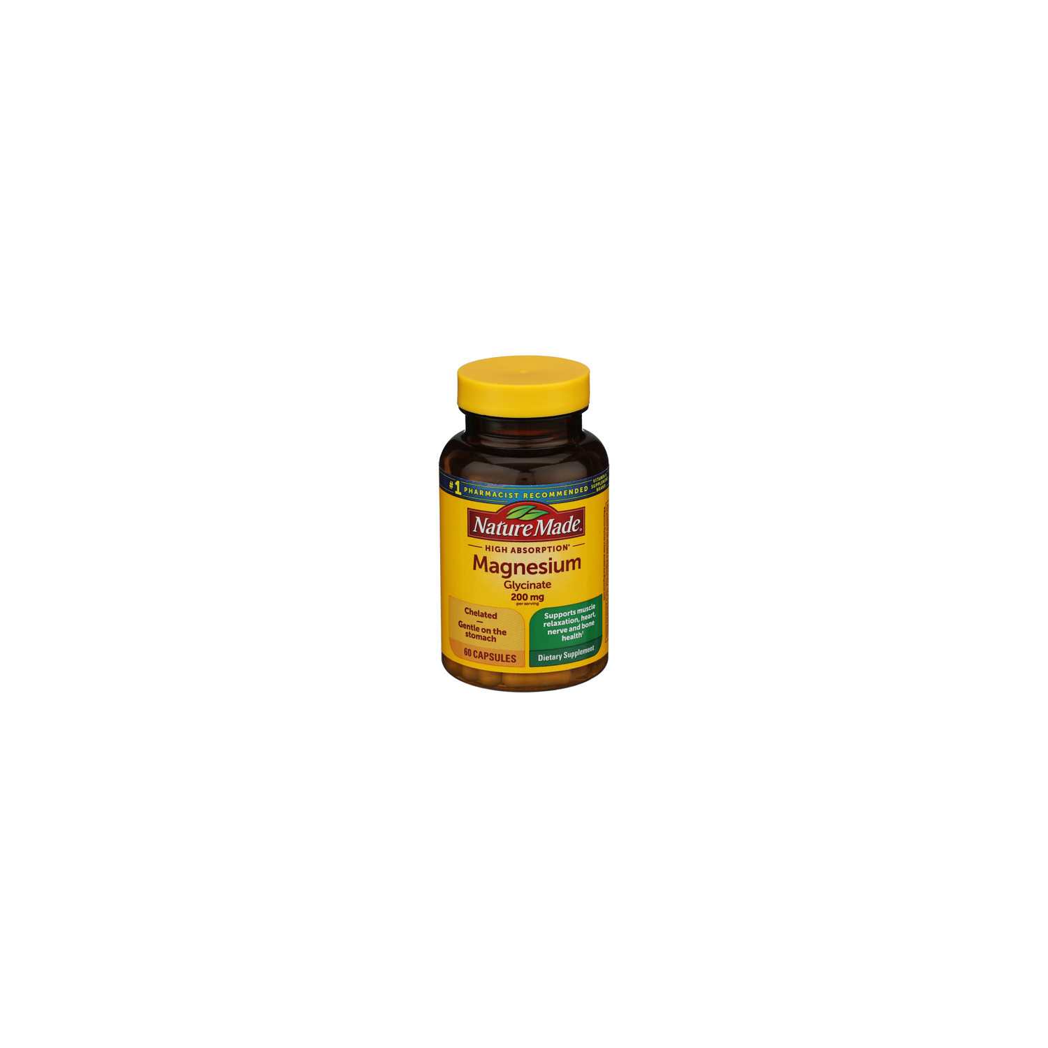 Nature Made Unscented Unflavored Capsule Magnesium Glycinate - 60 Count Image 1 of 2