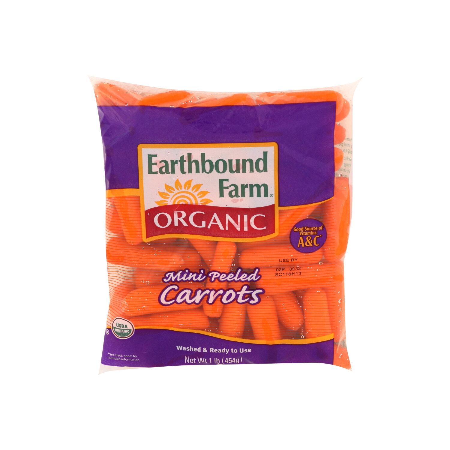 Earthbound Farm Organic Peeled Carrots - 1 Pound Image 1 of 2