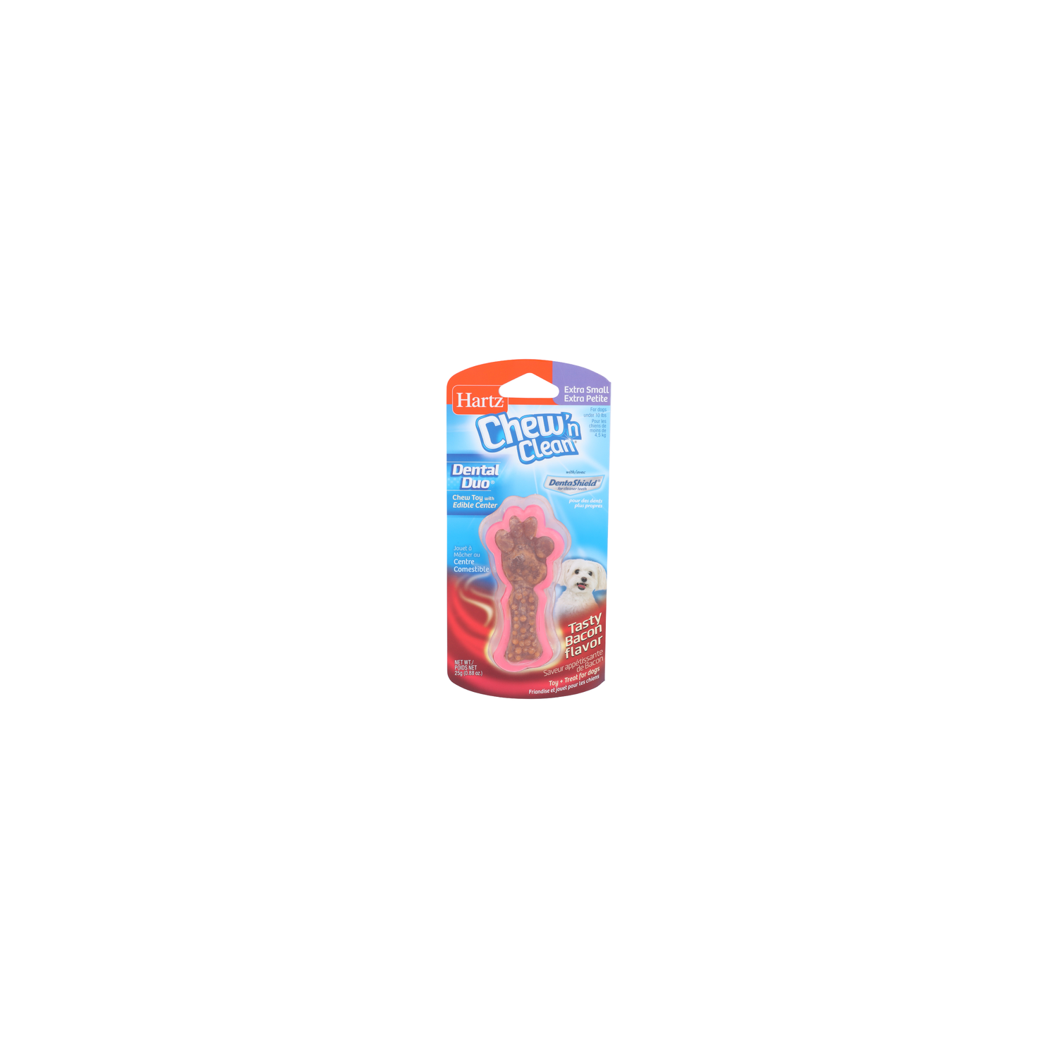 Hartz Tasty Bacon Flavor Extra Small Chew'n Clean Chew Toy With Edible Center - 25 Gram Image 1 of 4