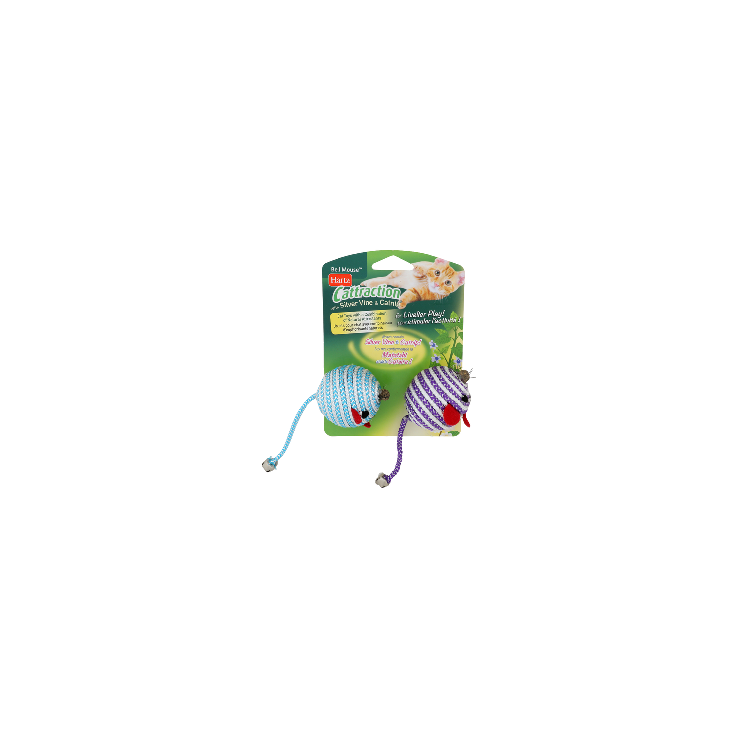 Hartz Cattraction Bell Mouse With Silver Vine & Catnip - 2 Count Image 1 of 2