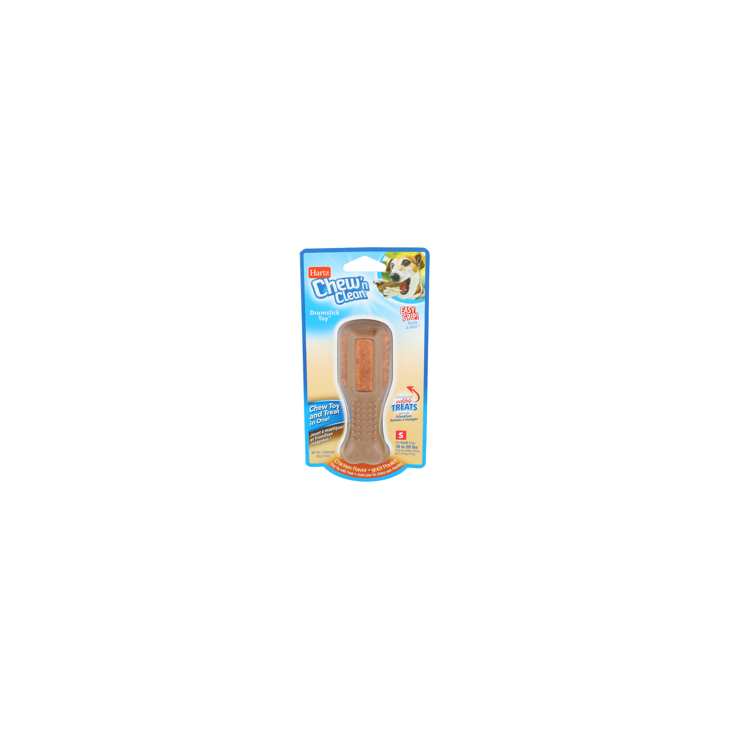 Hartz Chicken Flavor Drumstick Toy™ Chew'n Clean Dog Toy With Treat - 82 Gram Image 1 of 4