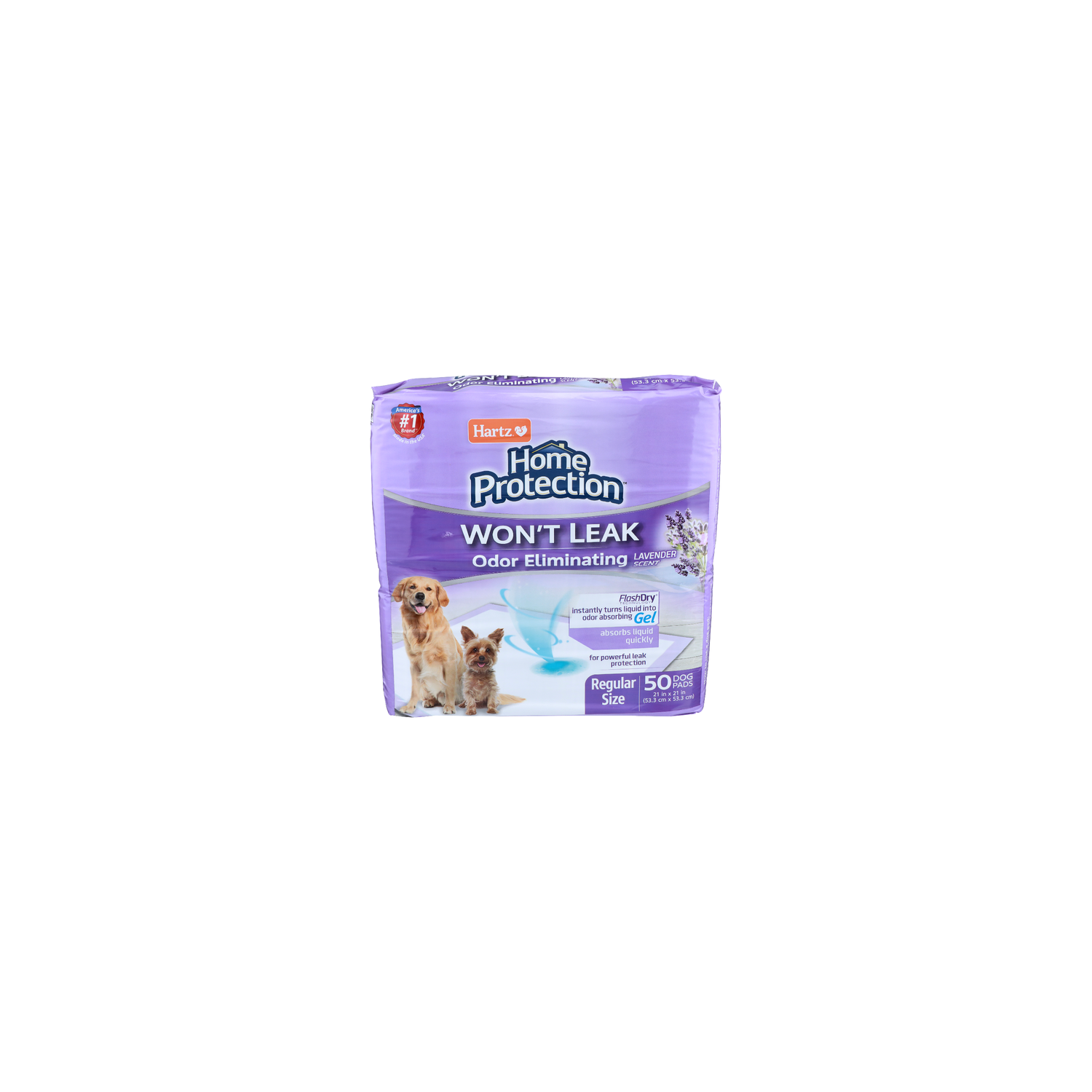 Hartz Home Protection Lavender Scent Regular Size Odor Eliminating Dog Pads - 50 Count Image 1 of 2