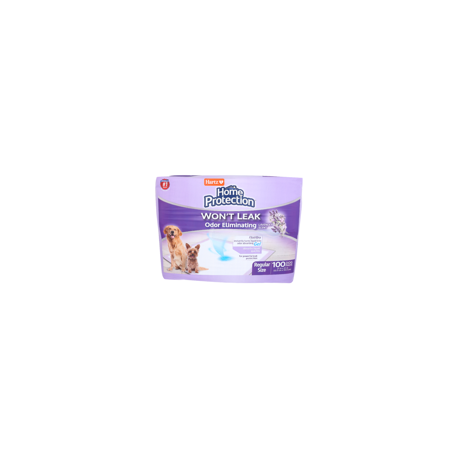 Hartz Home Protection Lavender Scent Regular Size Home Protection Dog Pads - 100 Count Image 1 of 2