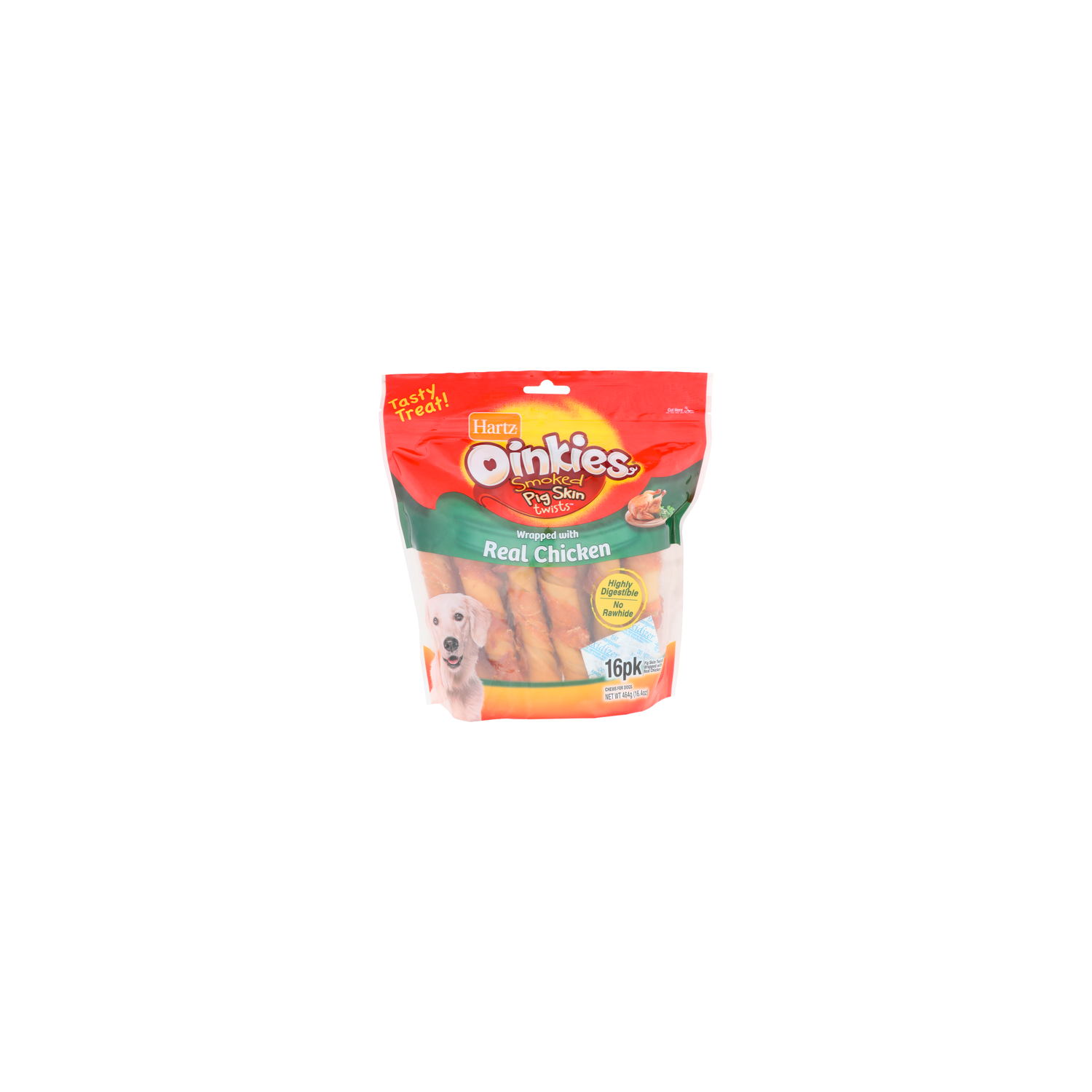 Hartz Oinkies Wrapped With Real Chicken Chews For Dogs Smoked Pig Skin Twists - 1.025 Ounce - 16 Count Image 1 of 4