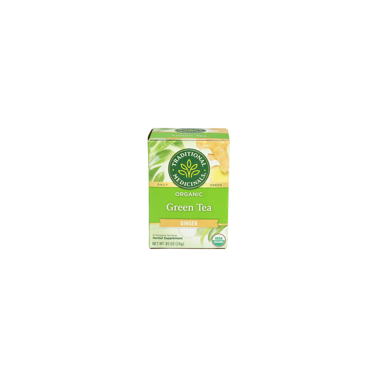 Traditional Medicinals Bagged Tea Green Ginger - 0.053 Ounce - 16 Count Image 1 of 2