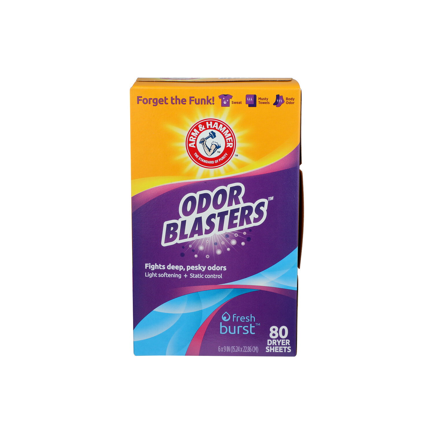 Arm & Hammer Fresh Burst Odor Blasters Dryer Sheets - 80 Count Image 1 of 3