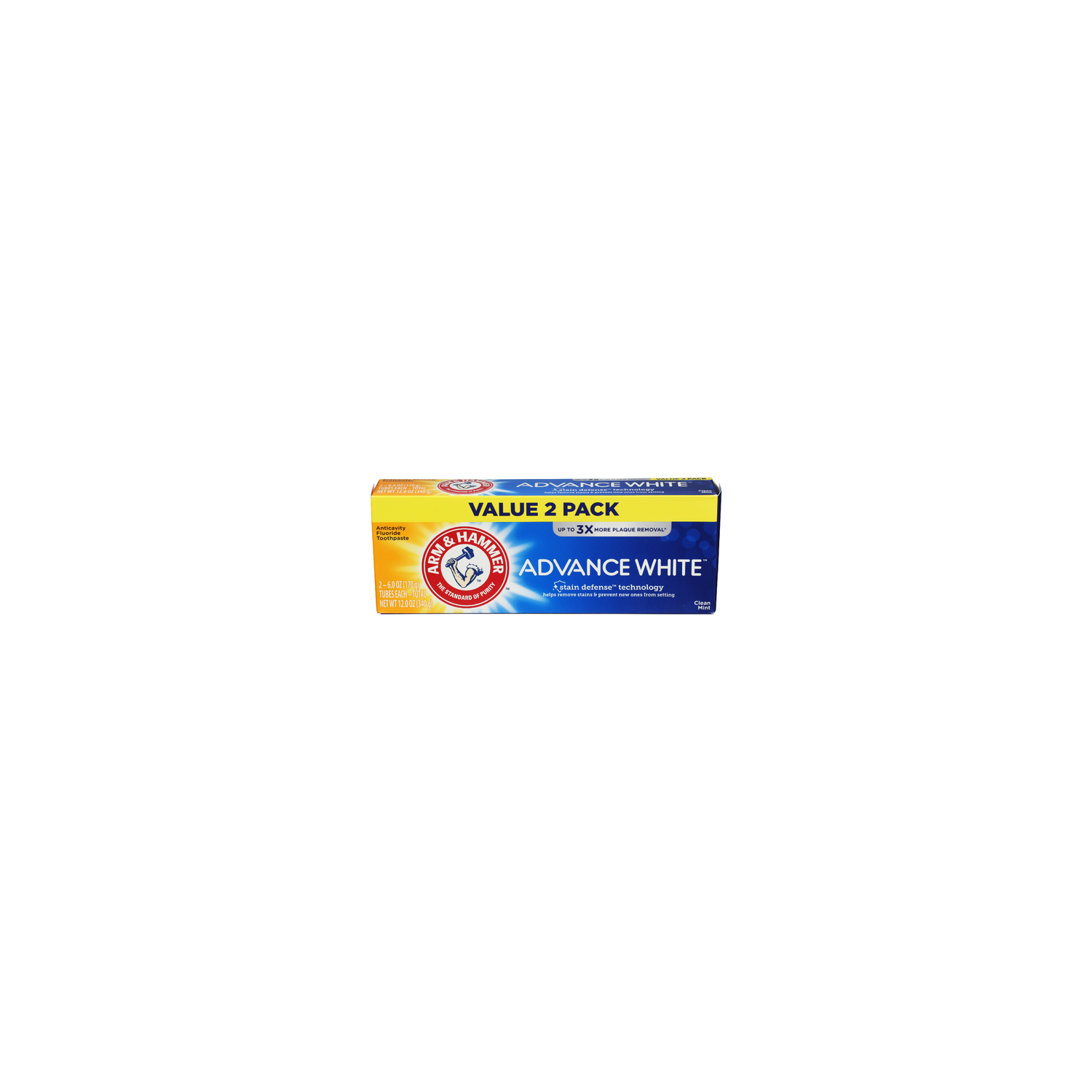 Arm & Hammer Clean Mint Advance White Fluoride Anticavity Toothpaste - 6 Ounce - 2 Count Image 1 of 2