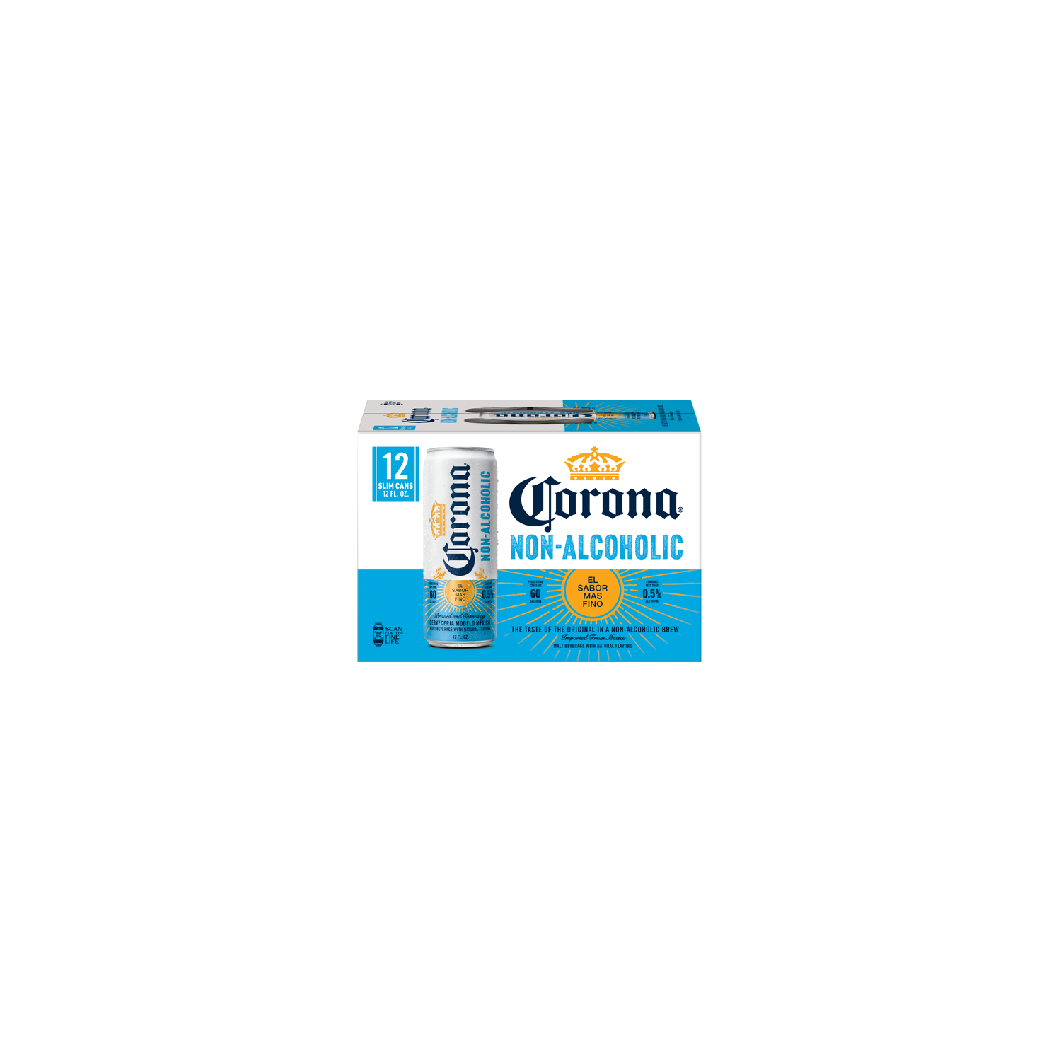 Corona Non-Alcoholic Malt Beverage Mexican Import Brew, 12 Pk Cans, Less Than 0.5% Abv - 144 Fluid Ounce