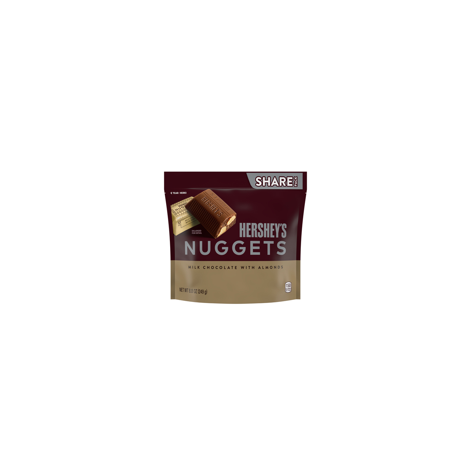 HERSHEY'S NUGGETS Share Pack Milk Chocolate With Almonds Candy - 8.8 Ounce