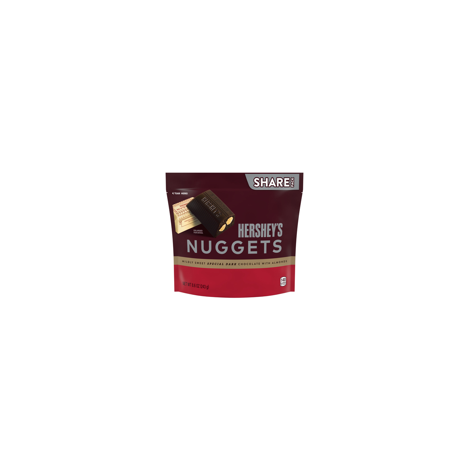 HERSHEY'S NUGGETS Share Pack Special Dark Chocolate With Almonds Candy - 8.6 Ounce