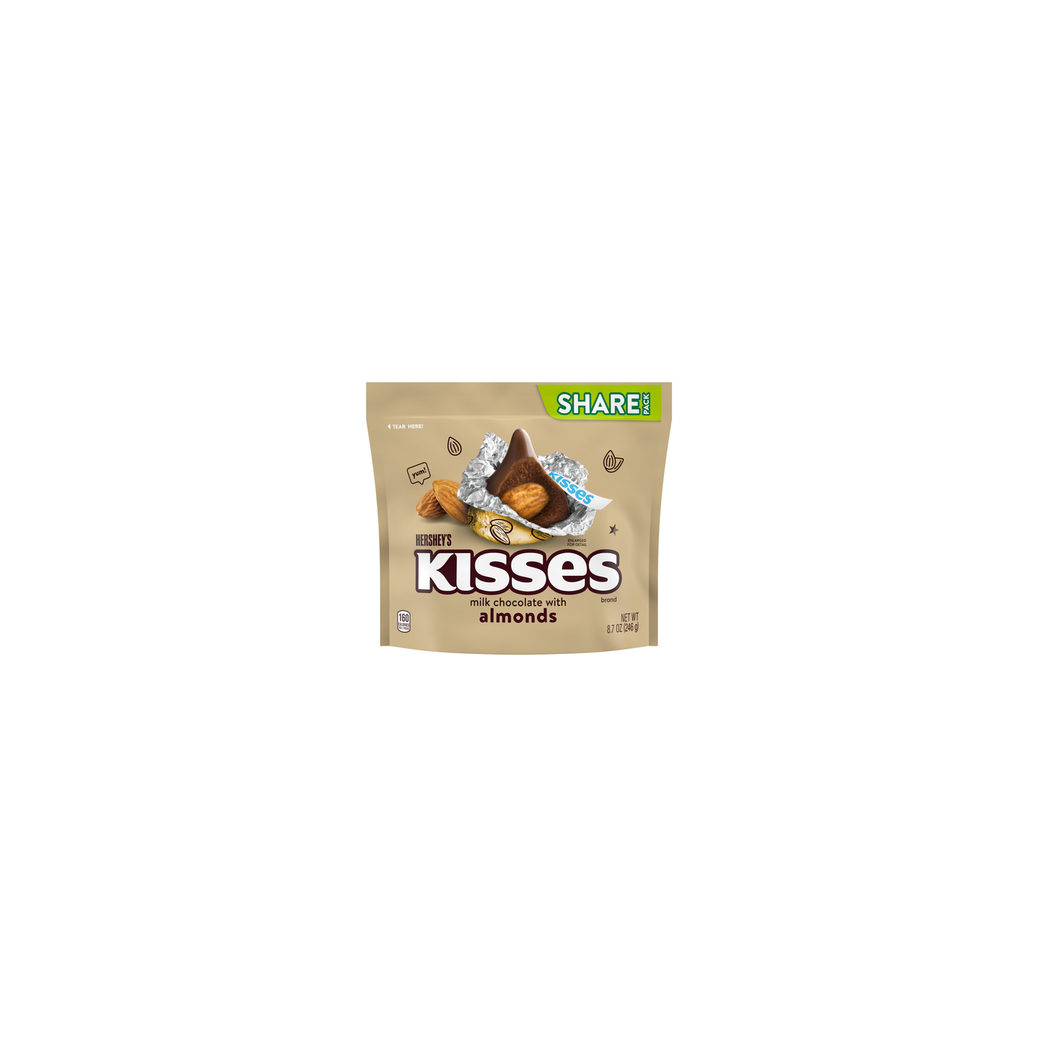 HERSHEY'S Share Pack Milk Chocolate With Almonds Candy - 8.7 Ounce
