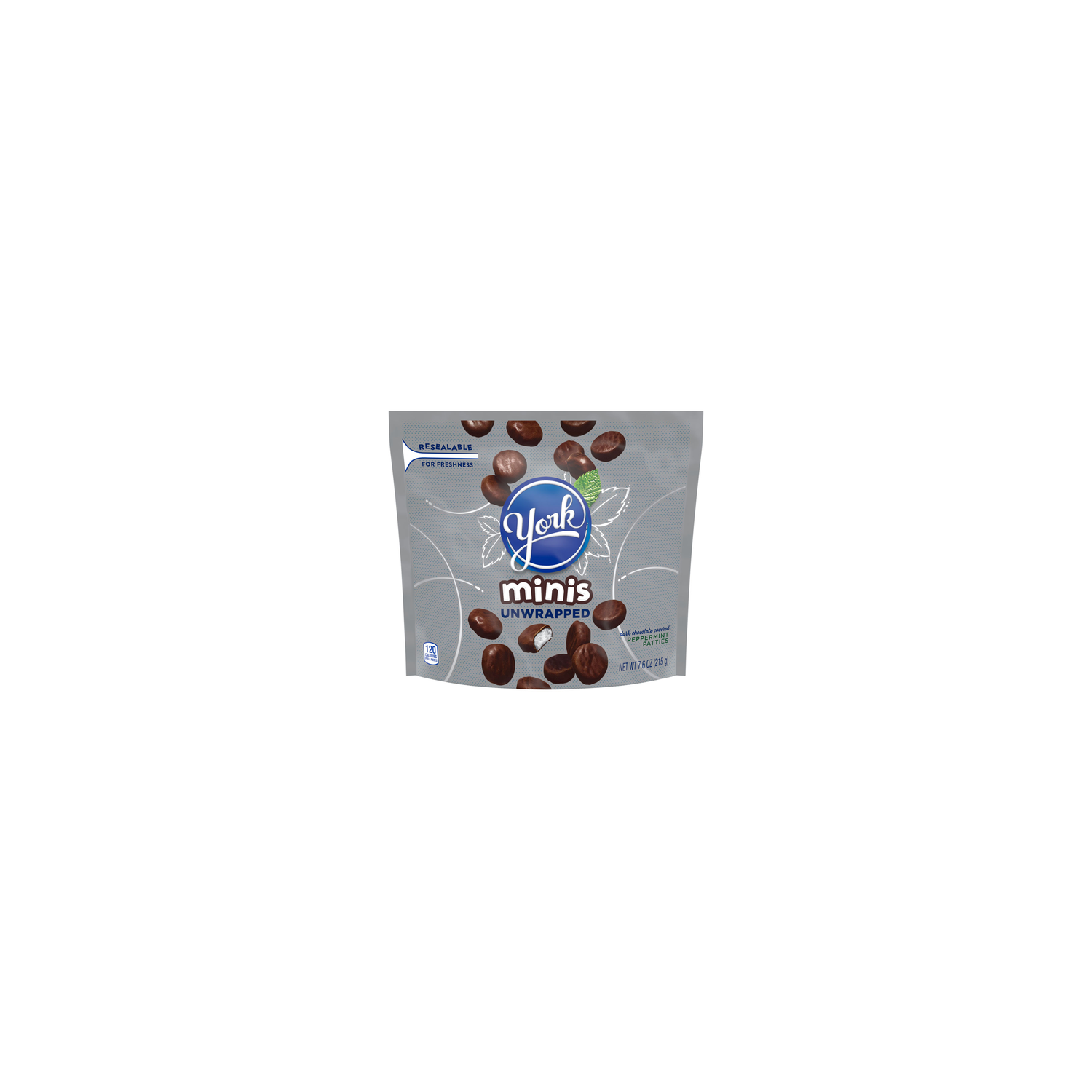 York Dark Chocolate Covered Peppermint Patties Unwrapped Minis Pouch - 7.6 Ounce