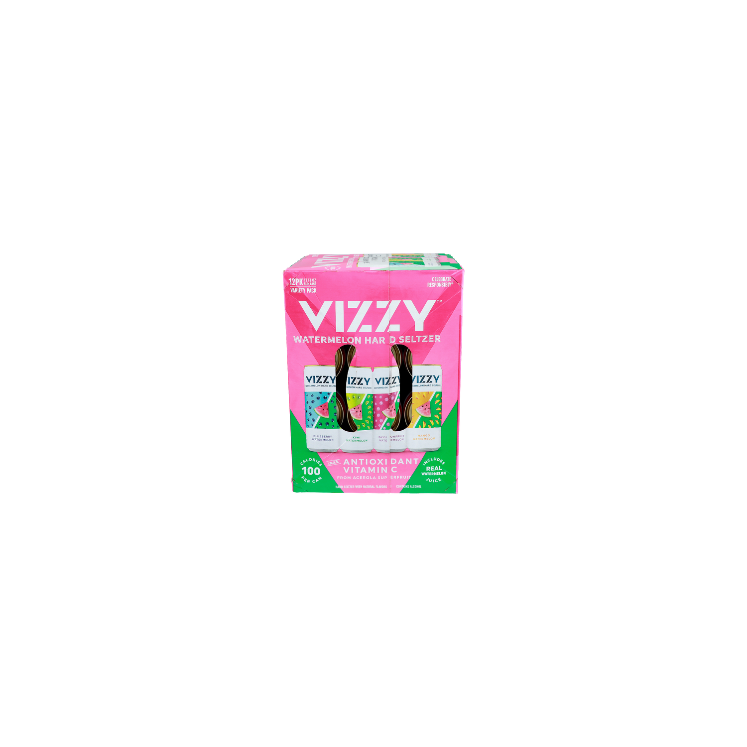 Vizzy Blueberry Watermelon Kiwi Passionfruit Mango Hard Seltzer - 12 Count Image 1 of 4