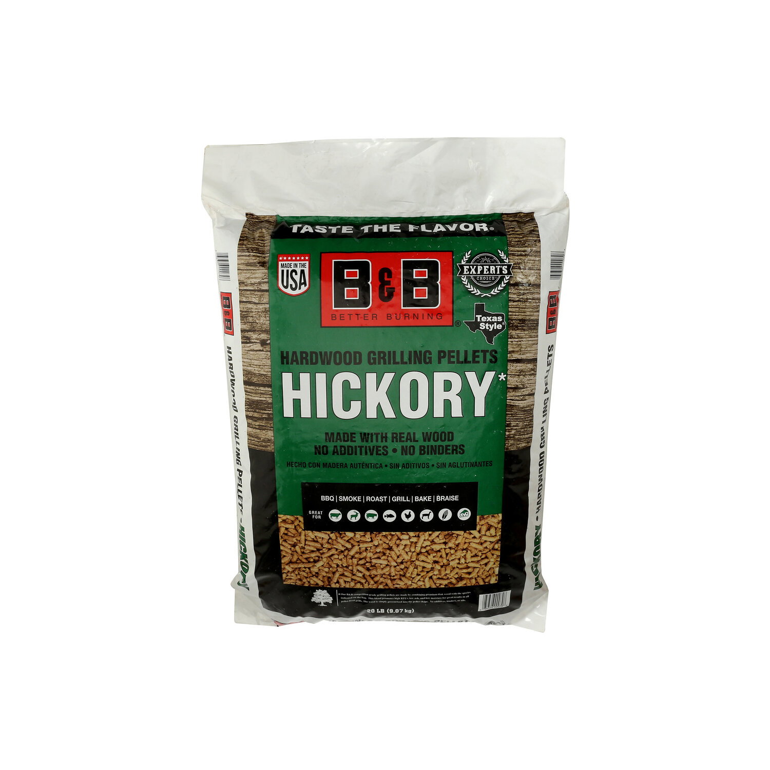 B & B Hickory B And Wood Pellets 20 Lbs - 20 Pound Image 1 of 3