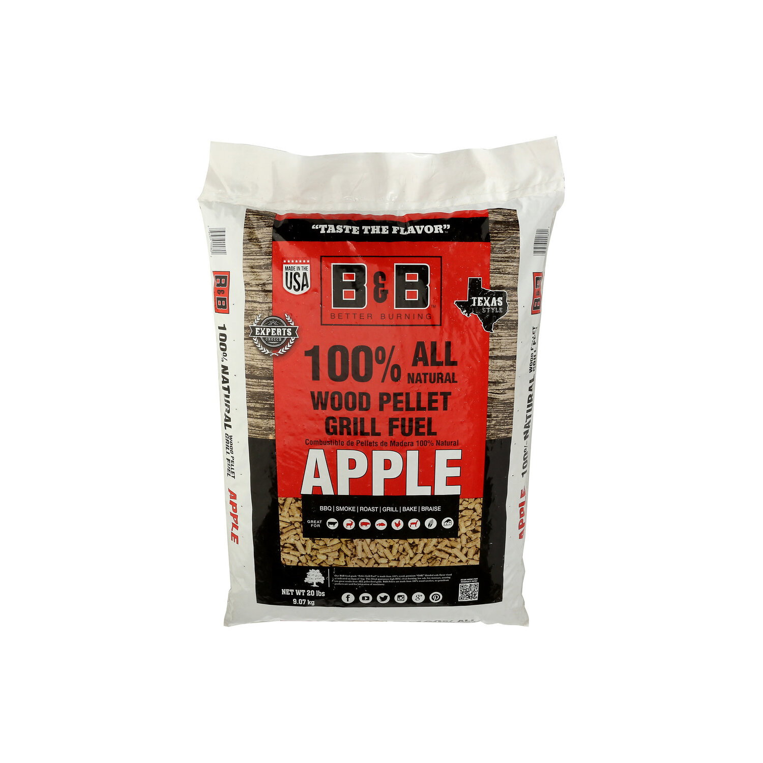 B & B Apple BBQ Pellets - 20 Pound Image 1 of 3