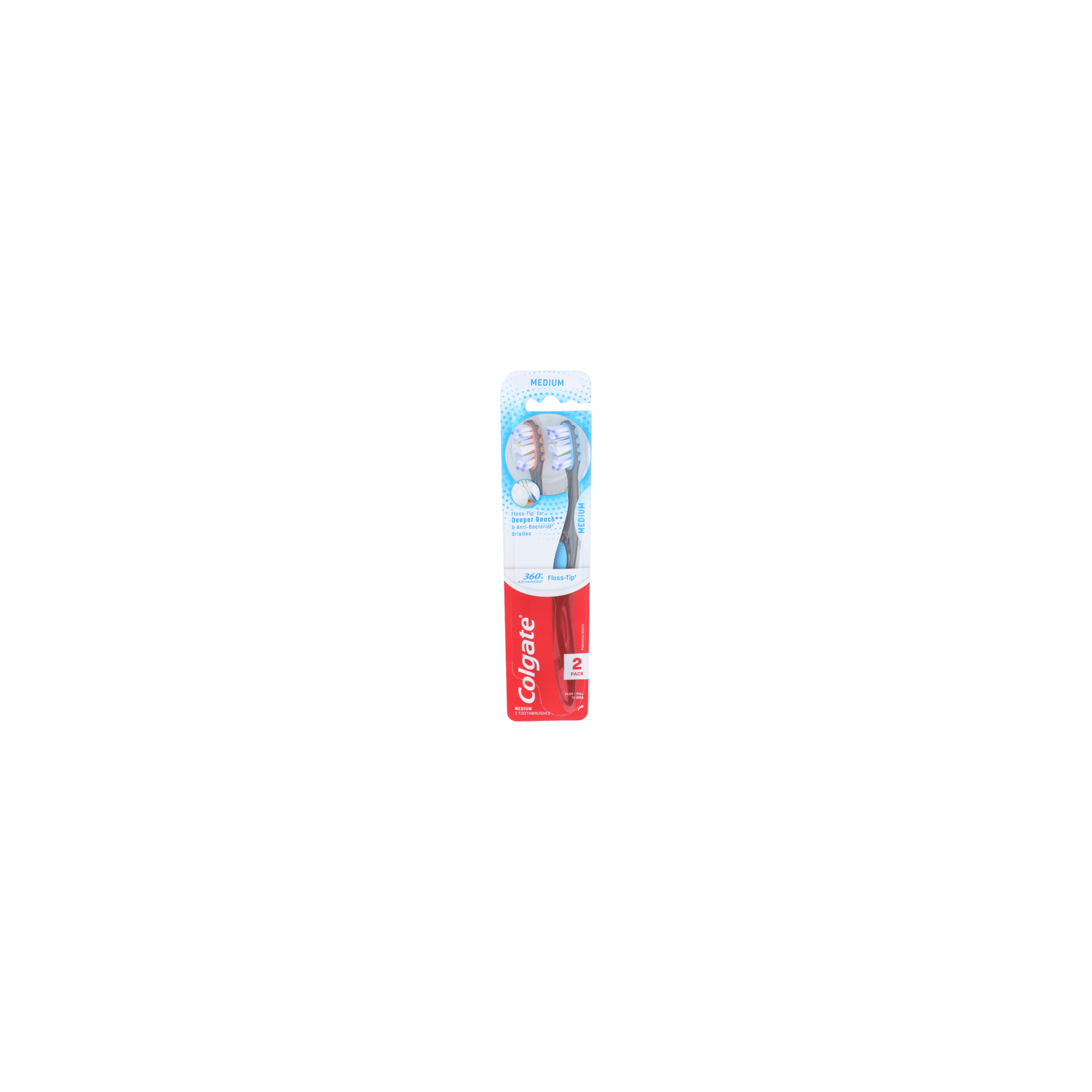 Colgate Medium 360° Advanced Toothbrush - 2 Count Image 1 of 2