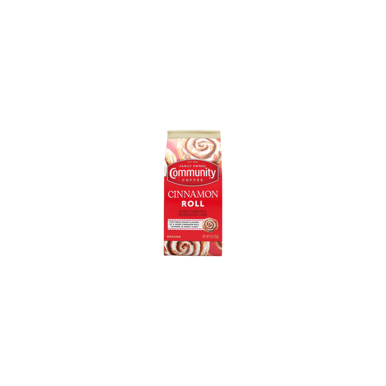 Community Coffee Cinnamon Roll Medium Roast Ground Coffee - 11 Ounce