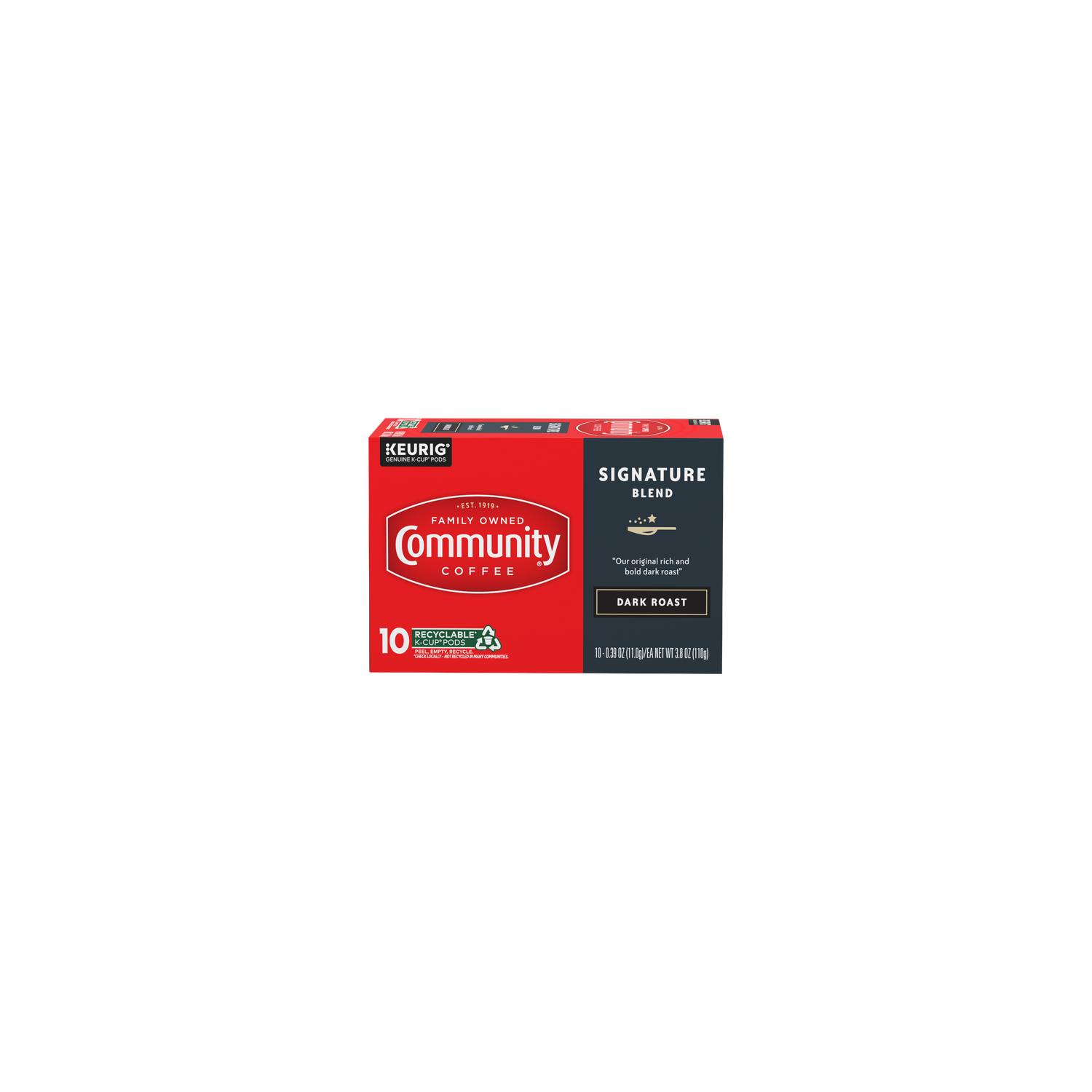 Community Coffee Signature Blend Dark Roast Single Serve Cups - 0.38 Ounce - 10 Count Image 1 of 3