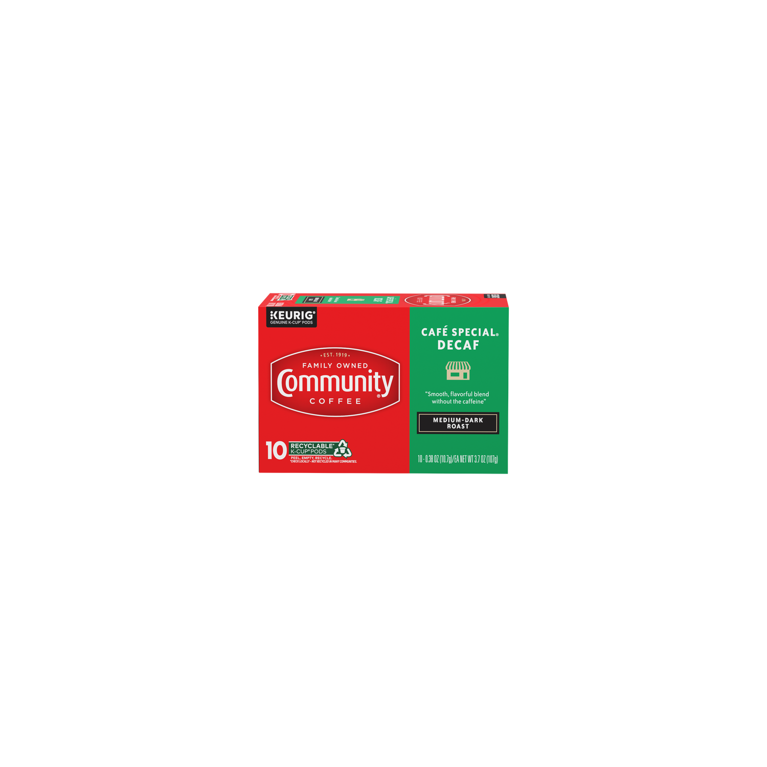 Community Coffee Decaf Cafe Special Medium Dark Roast Single Serve Cups - 0.37 Ounce - 10 Count Image 1 of 3