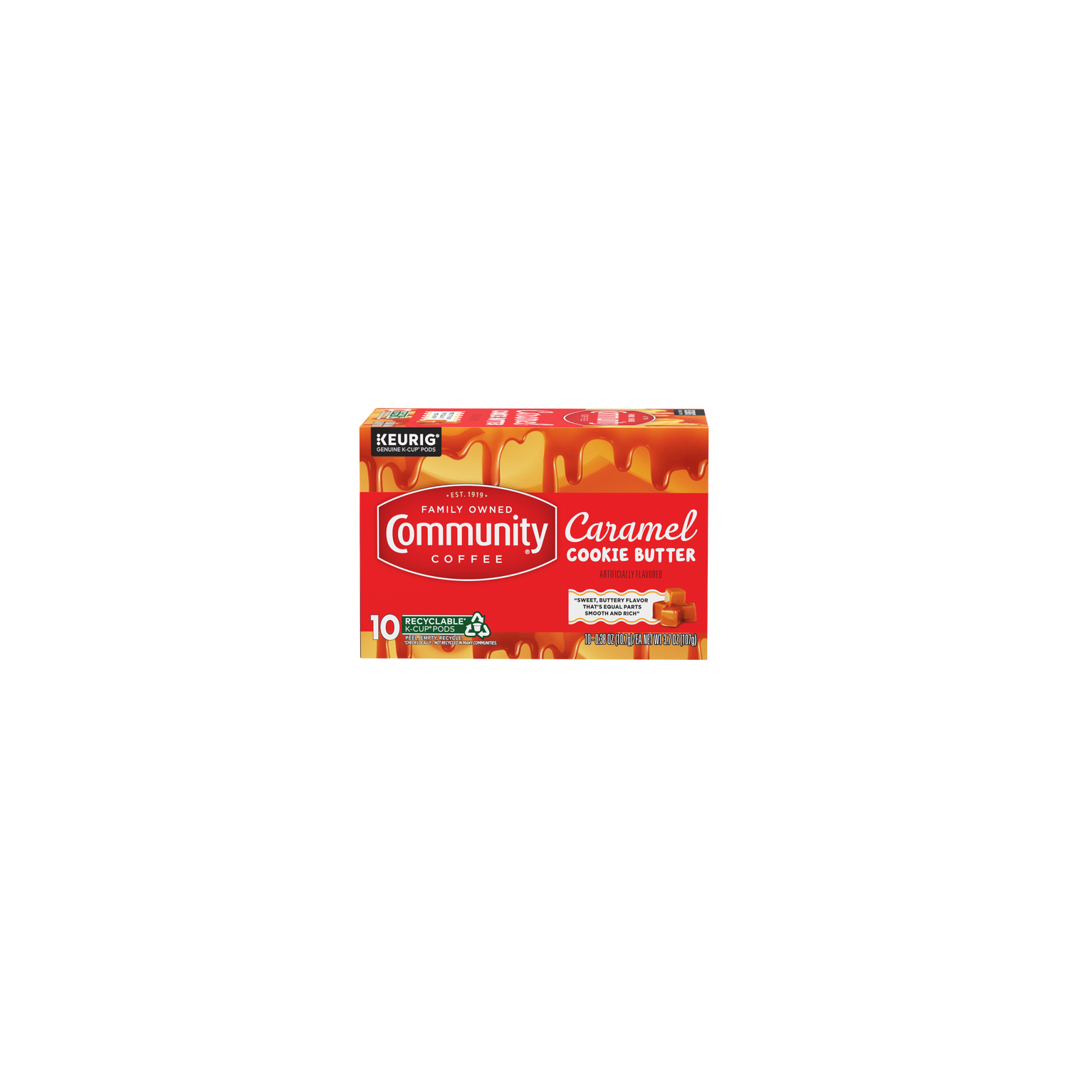 Community Coffee Caramel Cookie Butter Medium Roast Keurig K-Cup Pods - 0.38 Ounce
