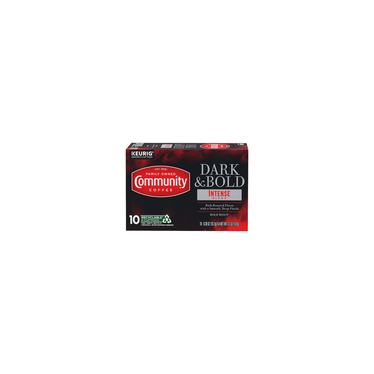 Community Coffee Dark & Bold Intense Blend Single Serve Cups - 0.37 Ounce - 10 Count Image 1 of 3