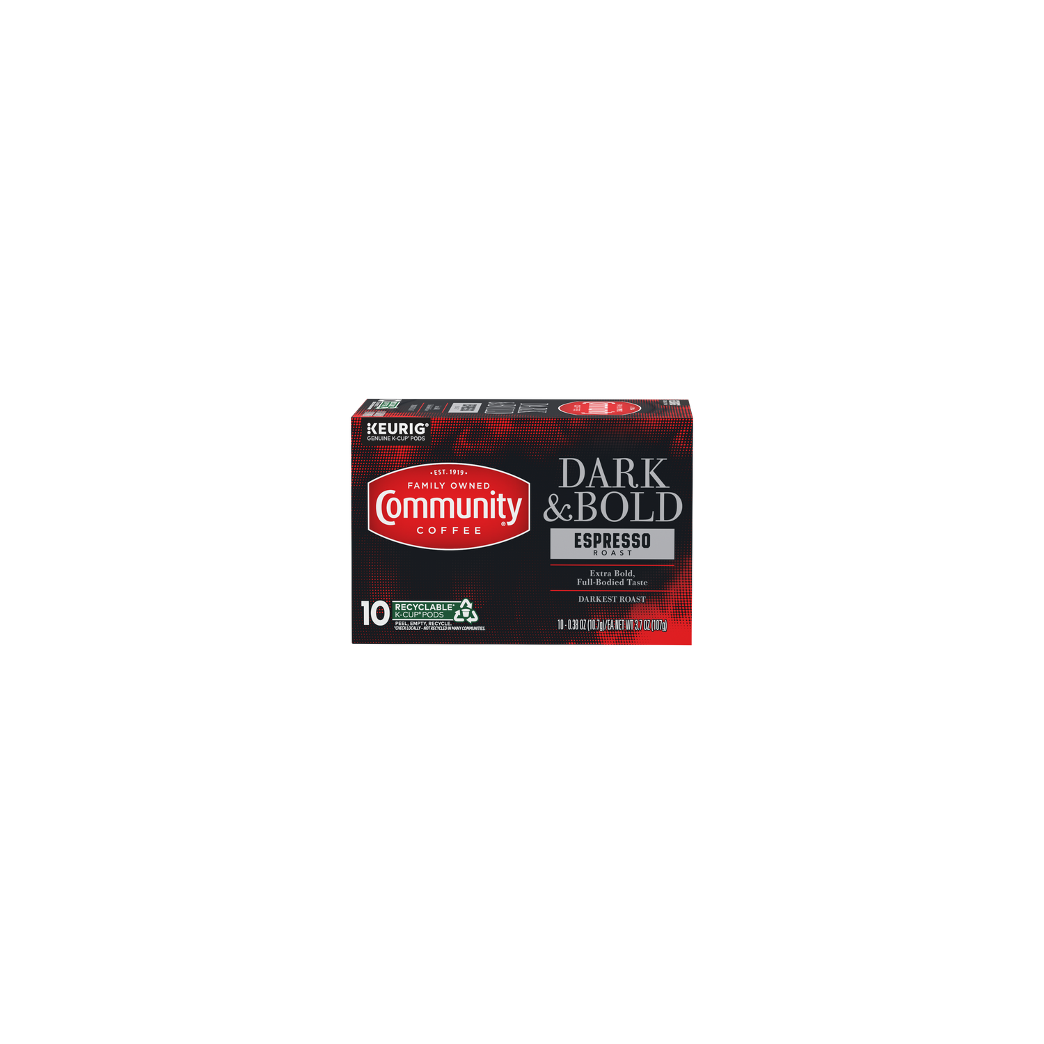Community Coffee Dark & Bold Espresso Roast Single Serve Cups - 0.37 Ounce - 10 Count Image 1 of 3