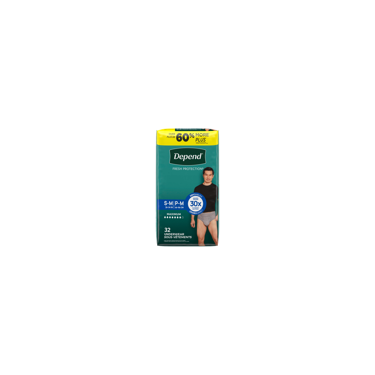Depend Fresh Protection Maximum Absorbency Underwear For Men Size S-M - 32 Count Image 1 of 2