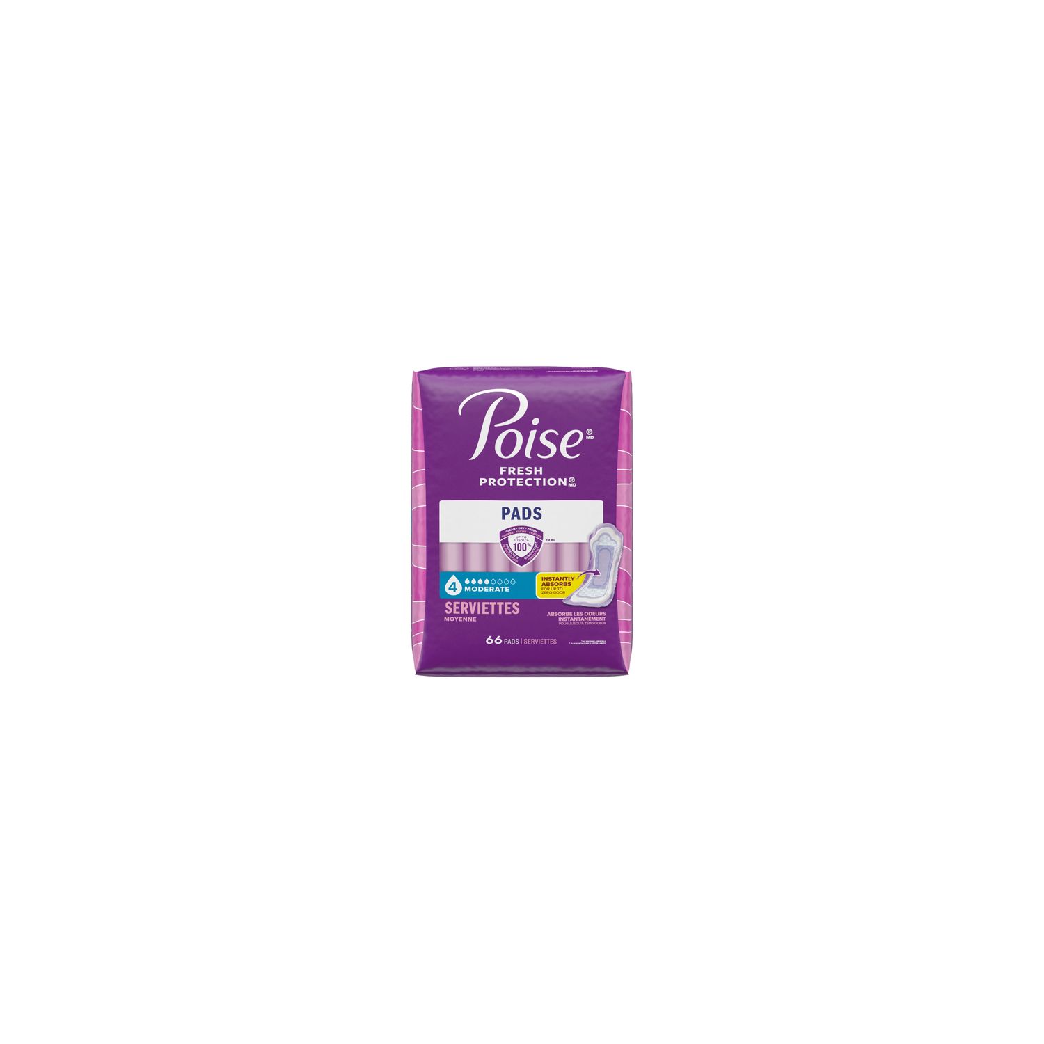 Poise Fresh Protection Moderate Absorbency Pads - 66 Count Image 1 of 2