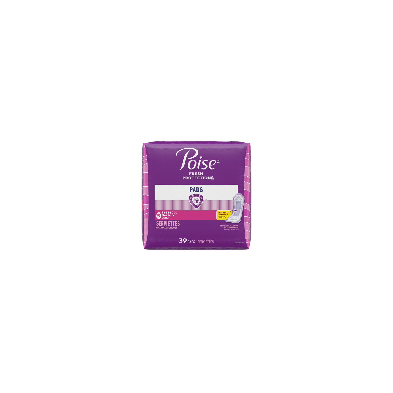 Poise Fresh Protection Maximum Absorbency Long Pads - 39 Count Image 1 of 2