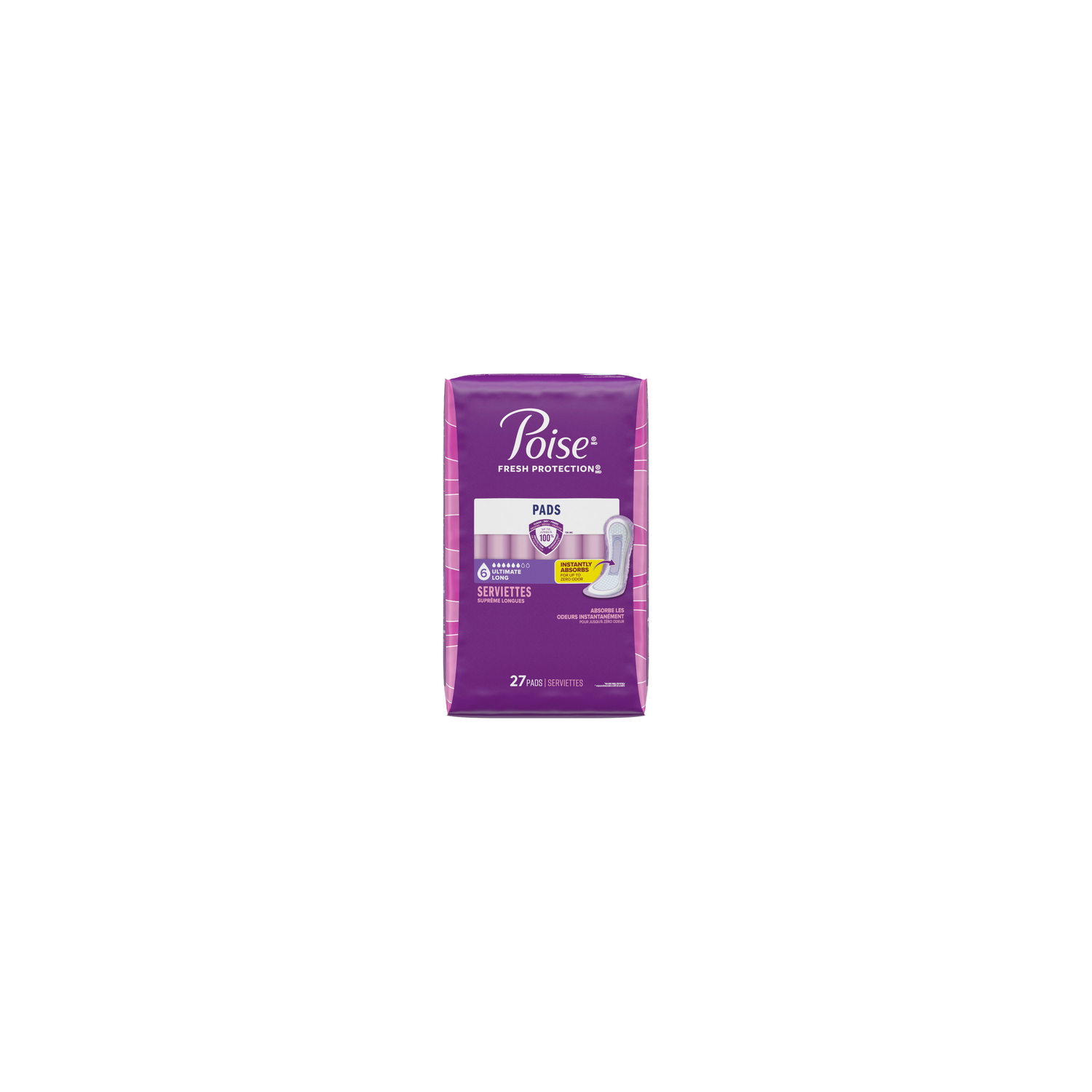 Poise Fresh Protection Ultimate Absorbency Long Pads - 27 Count Image 1 of 2