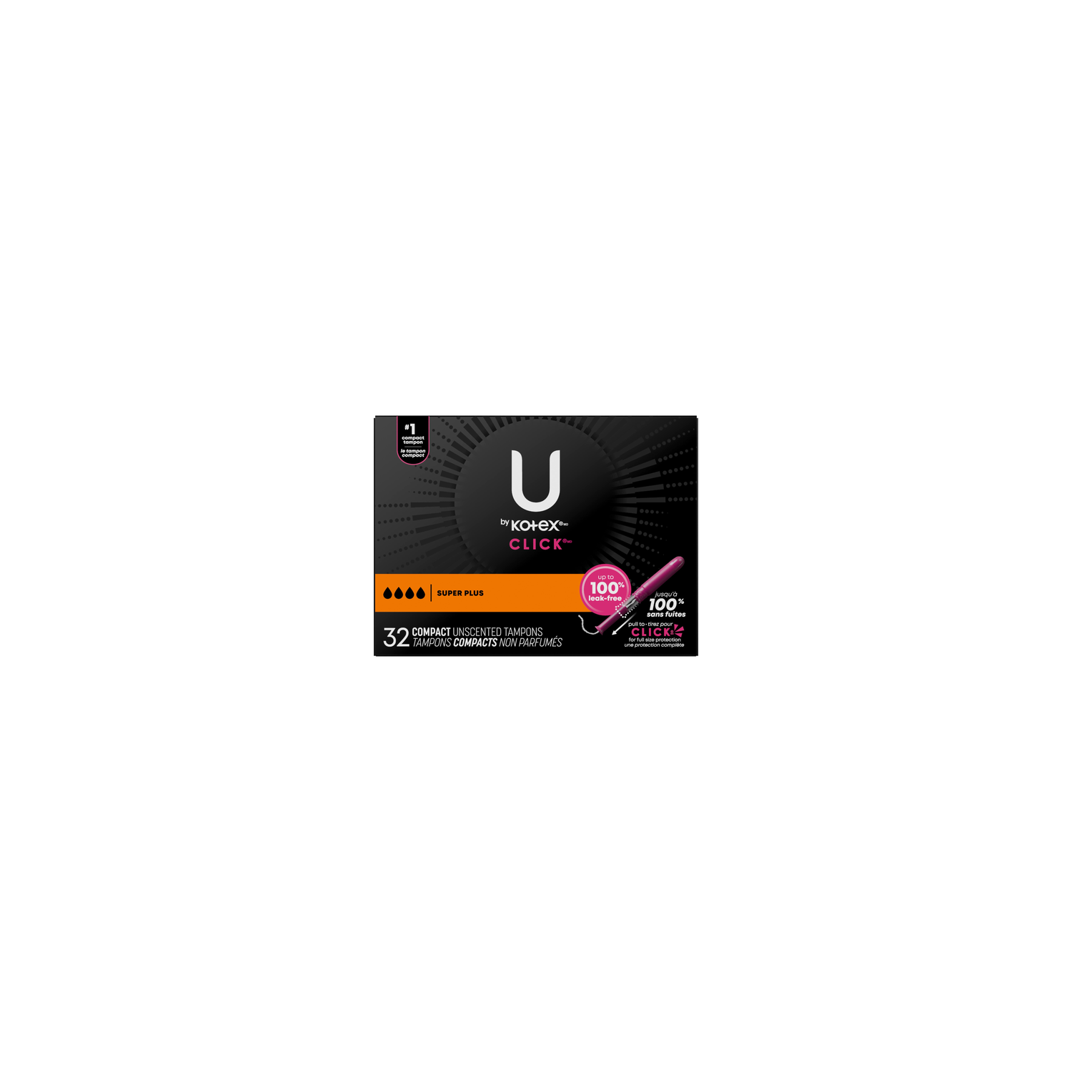 U by Kotex Click Super Plus Compact Unscented Tampons - 32 Count Image 1 of 2